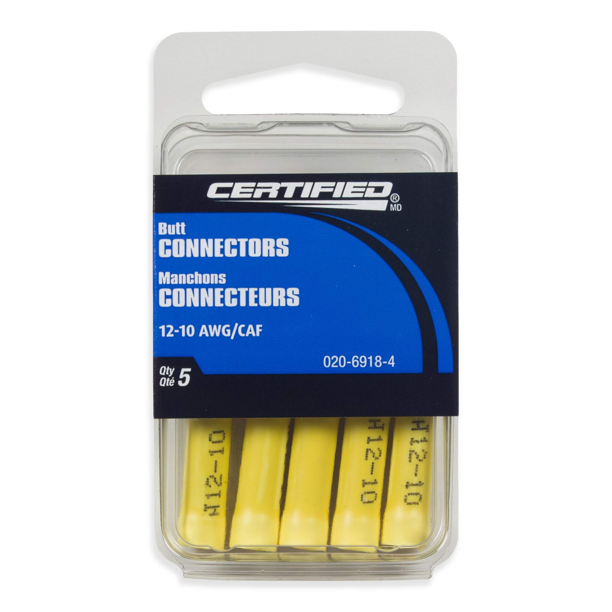 Épissures bout-à-bout 12-10 AWG pour l'auto MotoMaster, paq. 5 Front_Flat