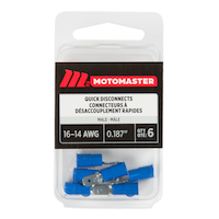 MotoMaster 16-14 AWG Automotive Male Quick Disconnect, .187-in, 6-pk Front_Flat