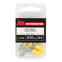 MotoMaster 12-10 AWG Automotive Ring Terminal, 3/8-in, 4-pk