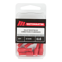 MotoMaster 22-18 AWG Fully Insulated Female Bullet, .157-in, 6-pk Front_Flat