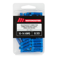 MotoMaster 16-14 AWG Automotive Butt Connector, Bulk Pack, 50-pk