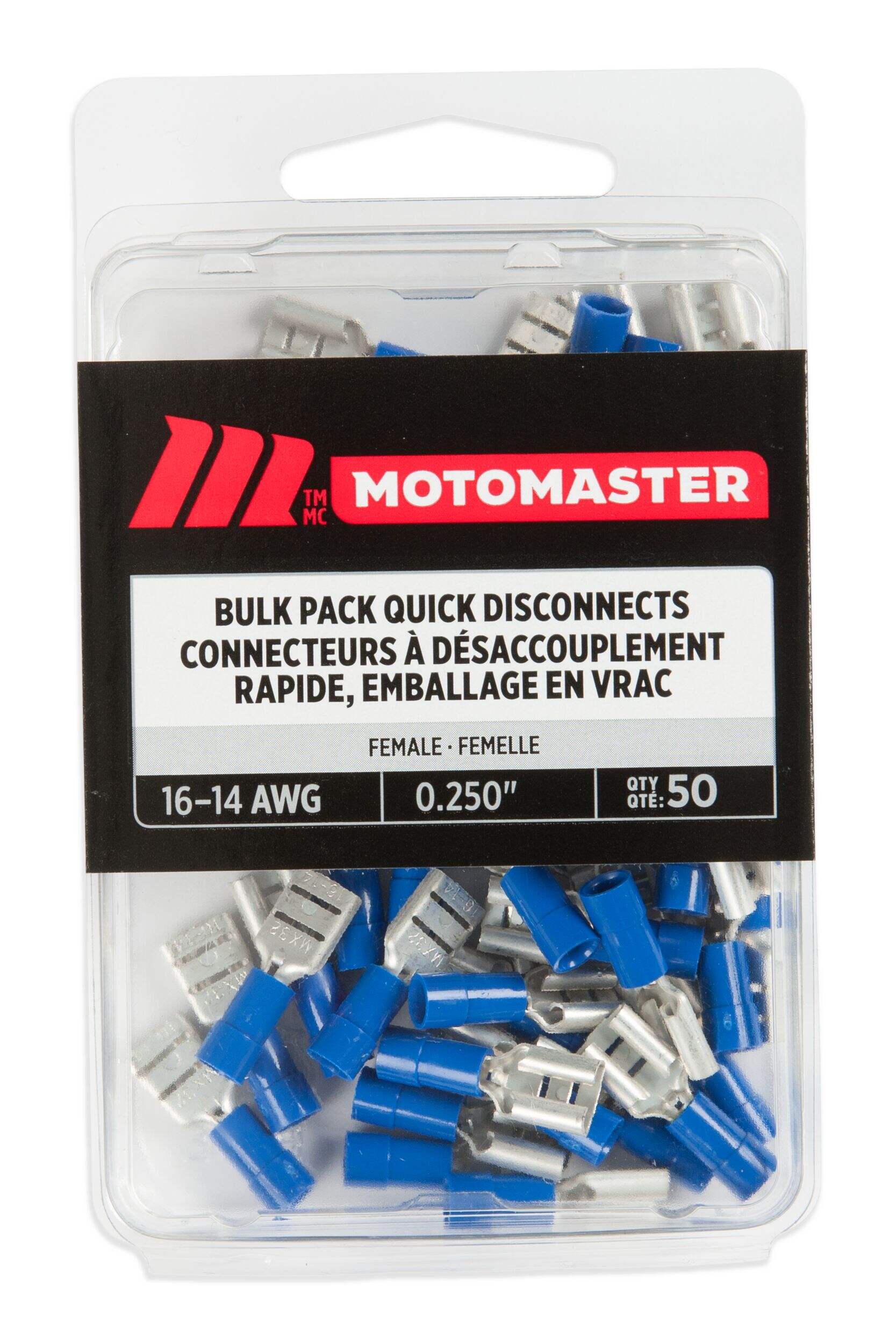MotoMaster 1614 AWG Automotive Female Quick Disconnect, Bulk Pack