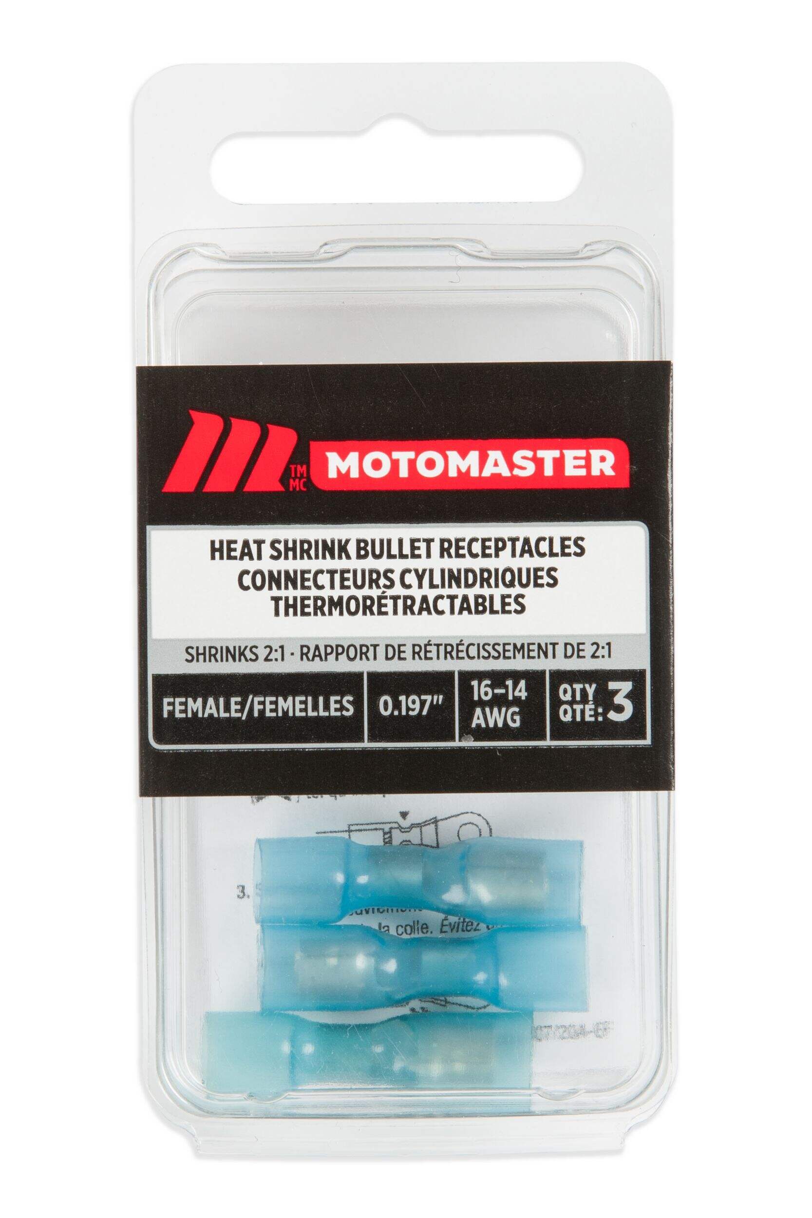 MotoMaster Heat Shrinkable Bullet Receptacle, 3-pk Front_Flat
