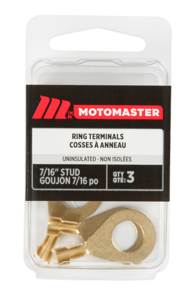 MotoMaster Open Barrel Ring Terminal, 7/16in, 3pk Canadian Tire