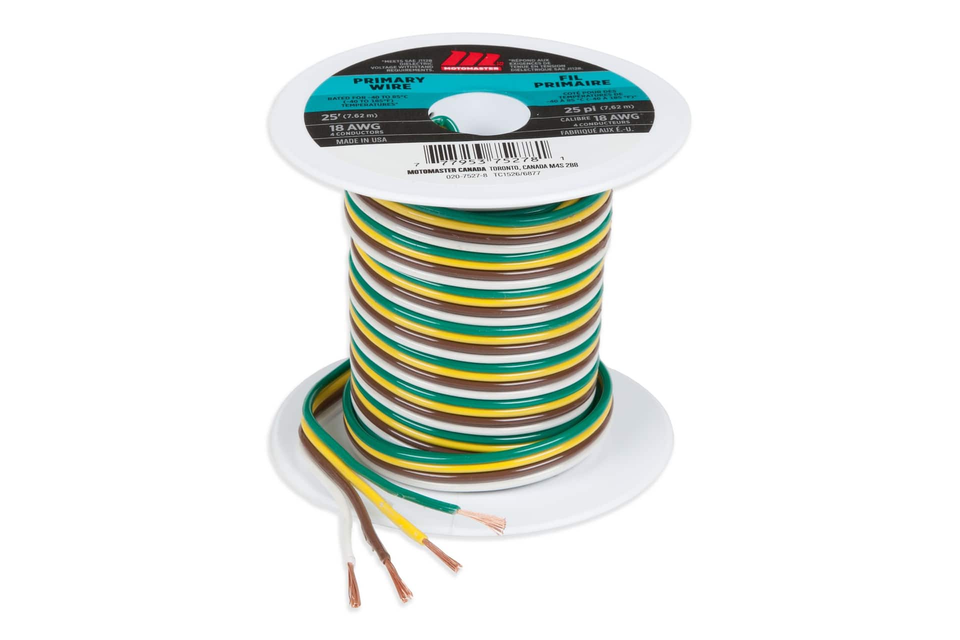 MotoMaster 18 AWG 4-Conductor Wire, 25-ft