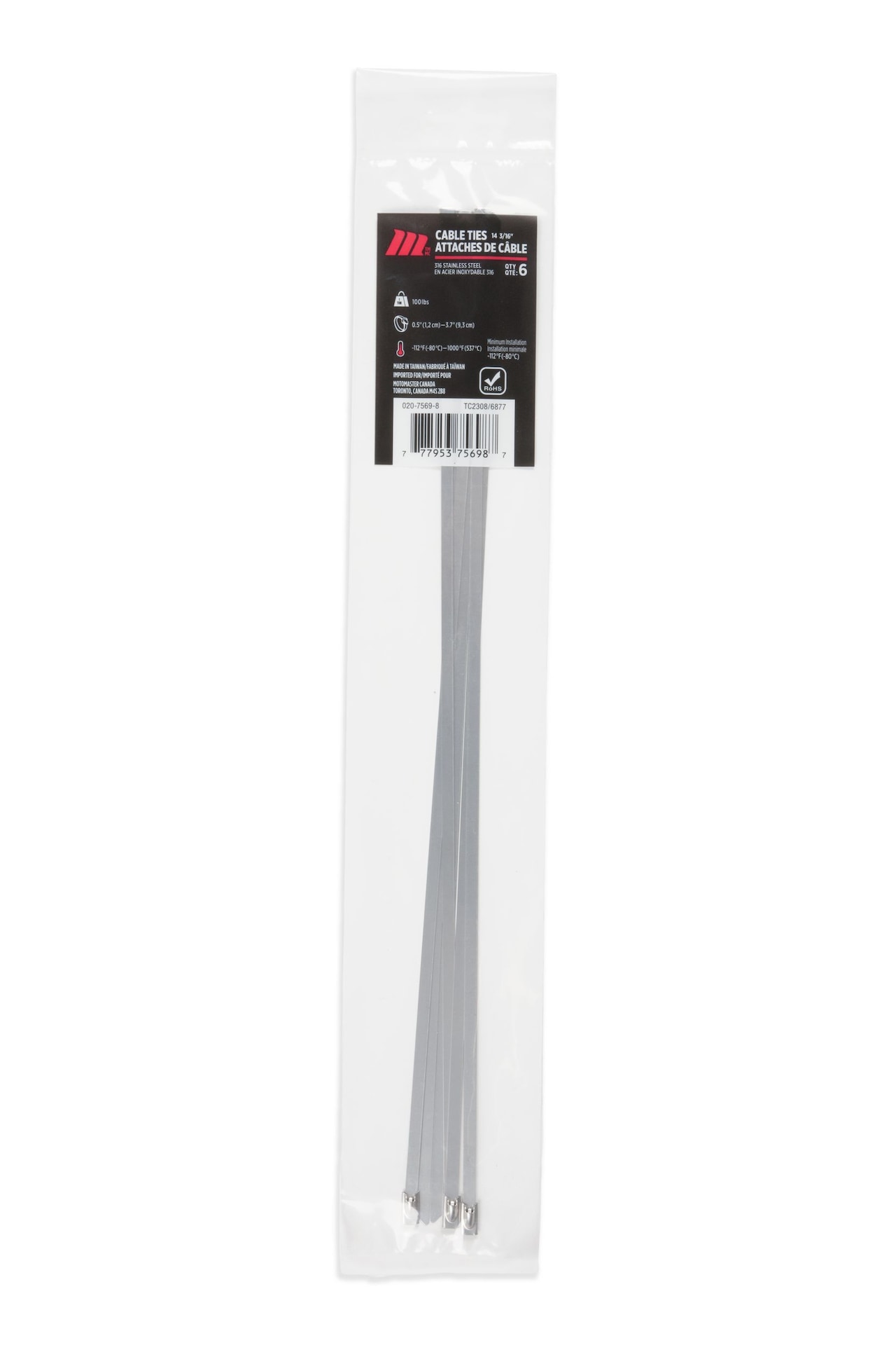 14in Stainless Steel 100 lb Cable Tie Canadian Tire