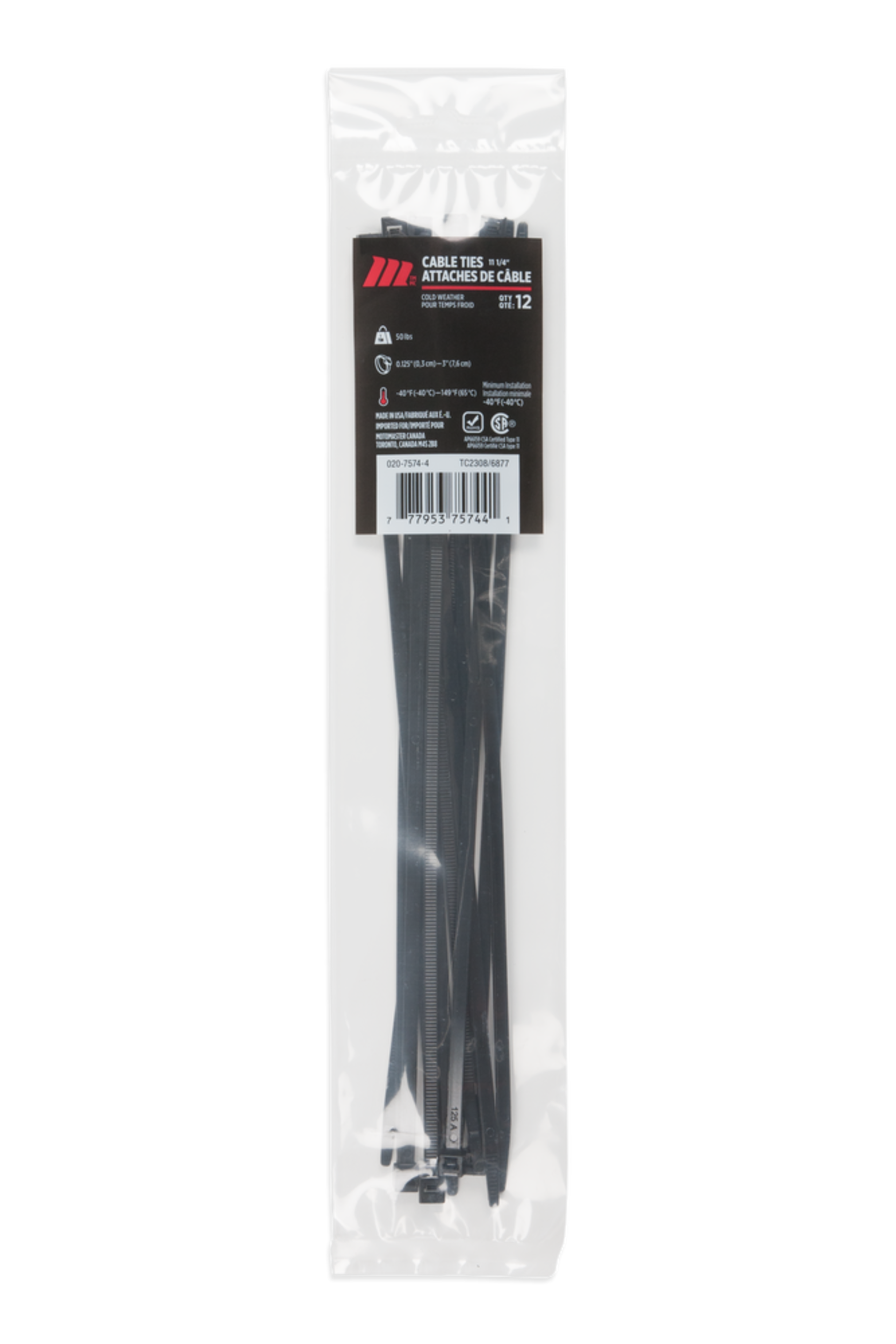 7.5in Cold Weather 50 lb Cable Tie Canadian Tire
