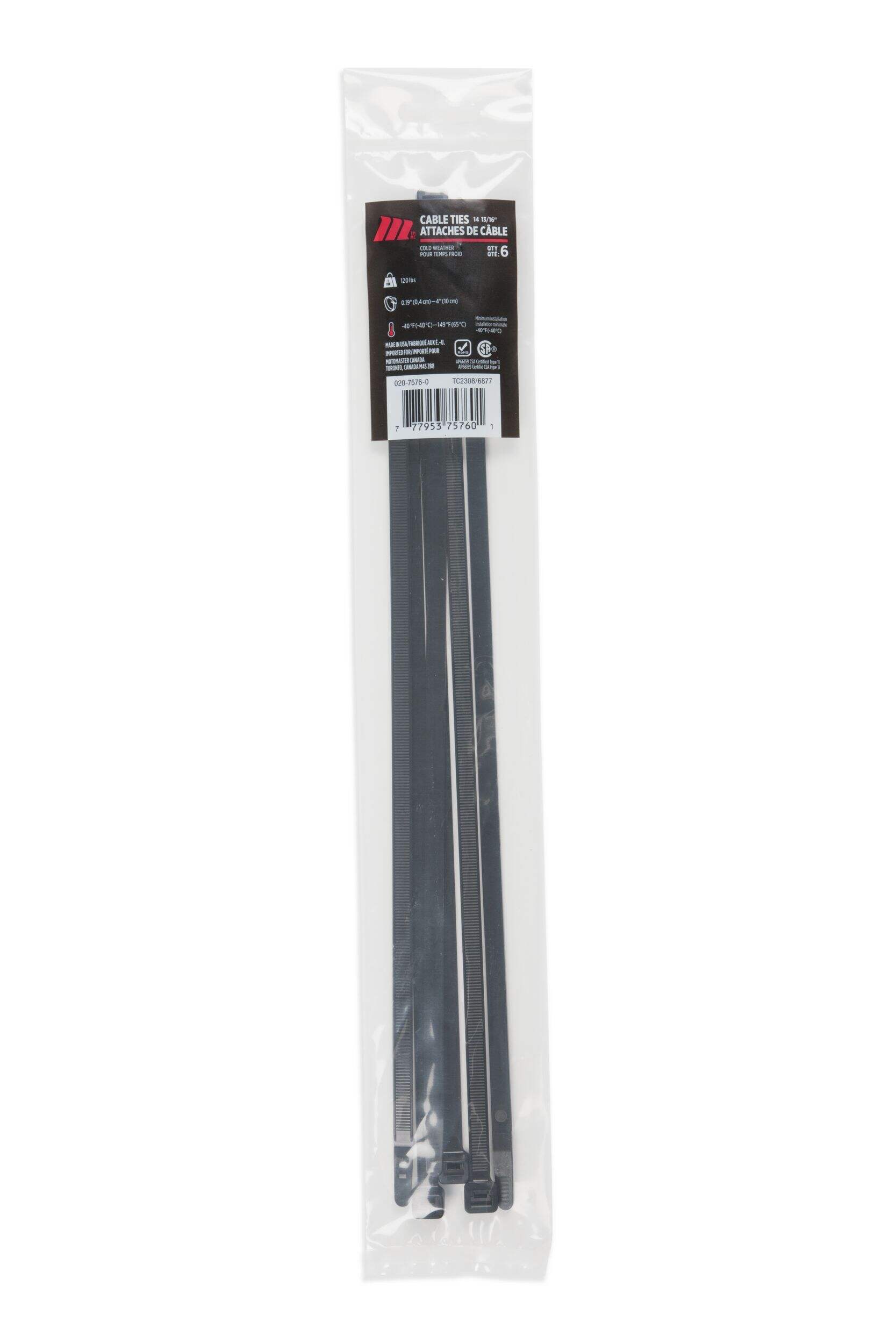 15-in Cold Weather 120 lb Cable Tie Front_Flat