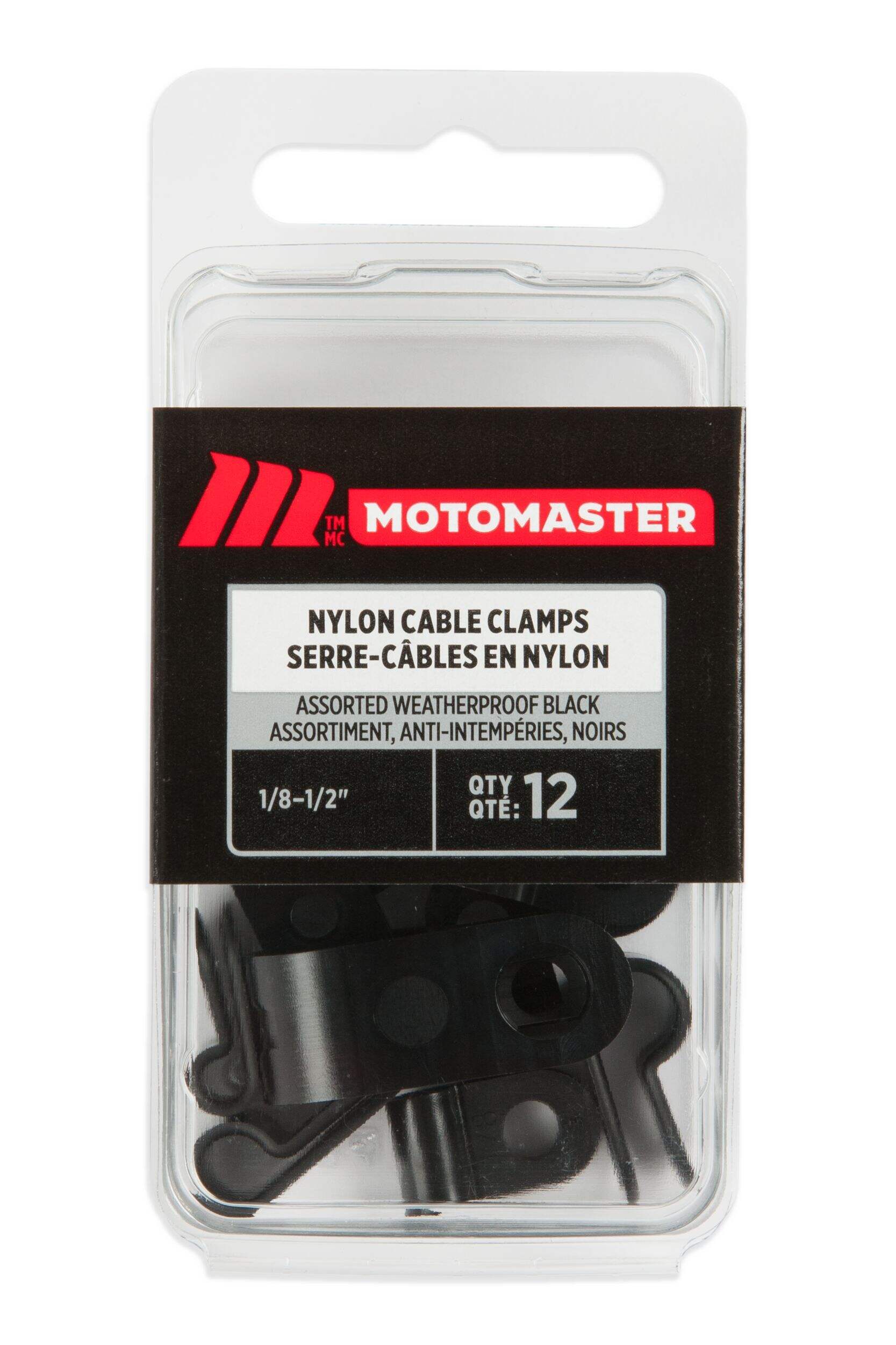 MotoMaster Automotive Cable Clamps, Black, Assorted, 12pk Canadian Tire