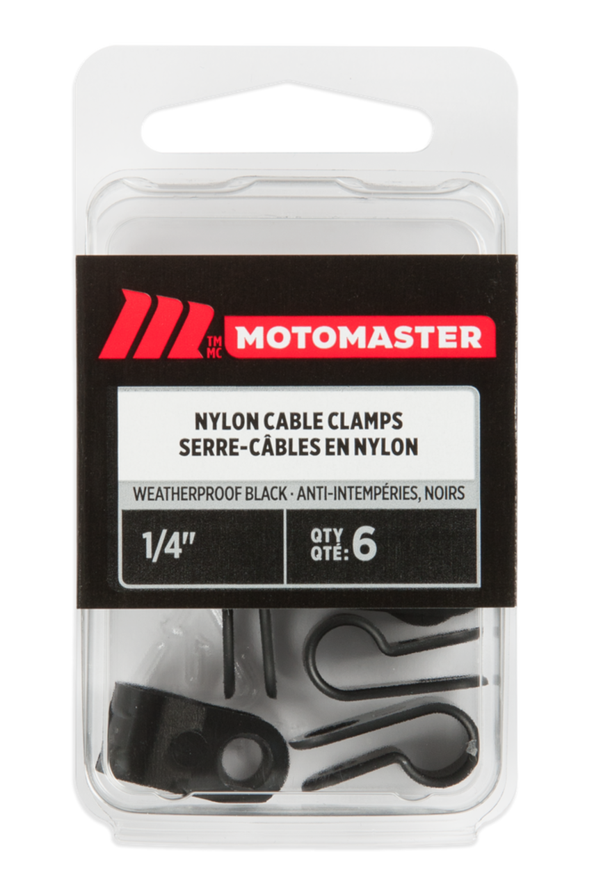 Serre-câbles pour l'auto MotoMaster, noir, 1/4 po, paq. 6