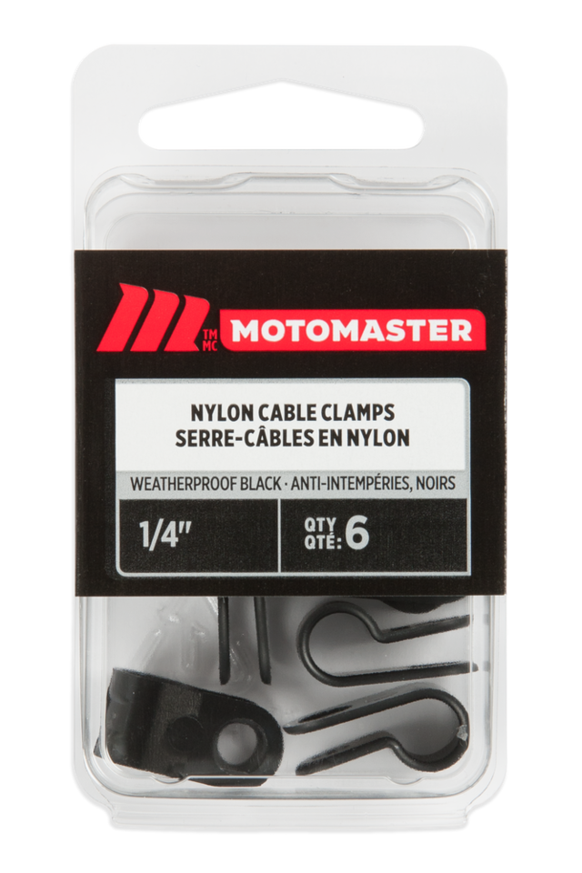 MotoMaster Automotive Cable Clamps, Black, 1/4in, 6pk Canadian Tire