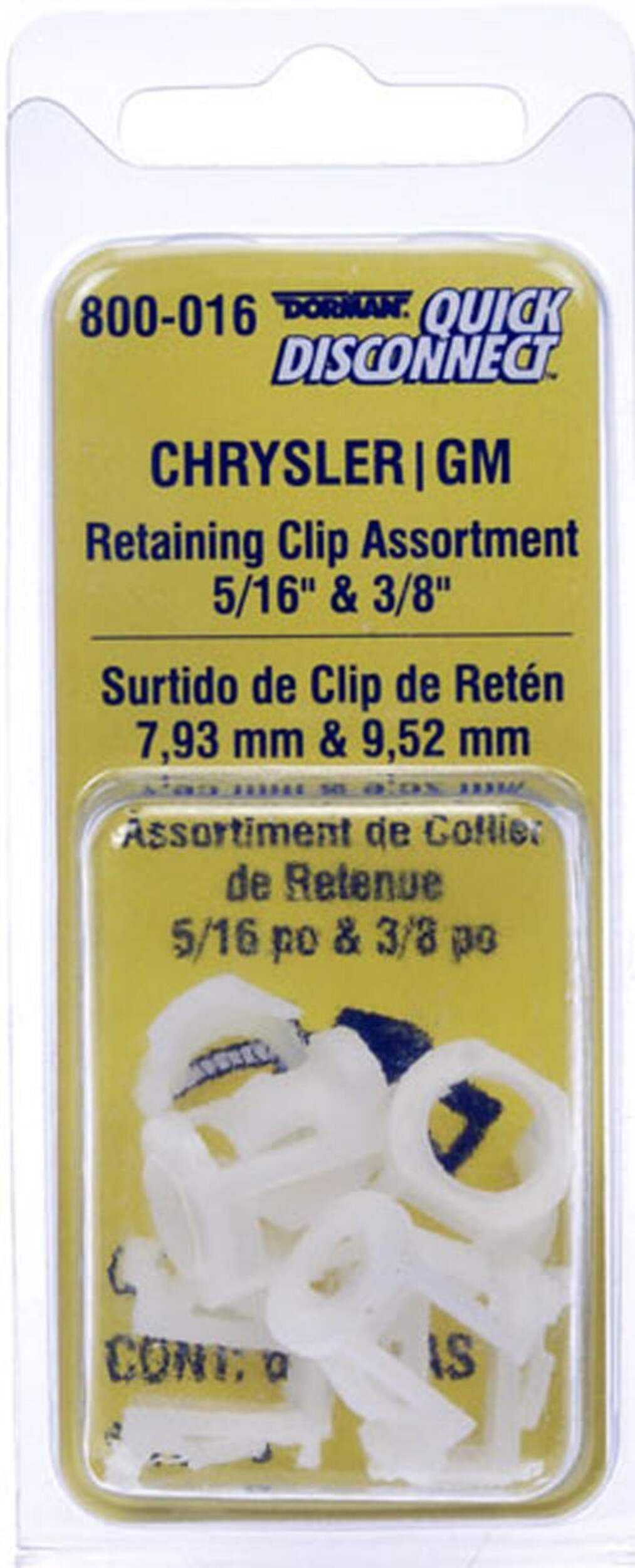 Agrafes canalisations carburant Dorman, GM, 5/16 et 3/8 po Front_Flat