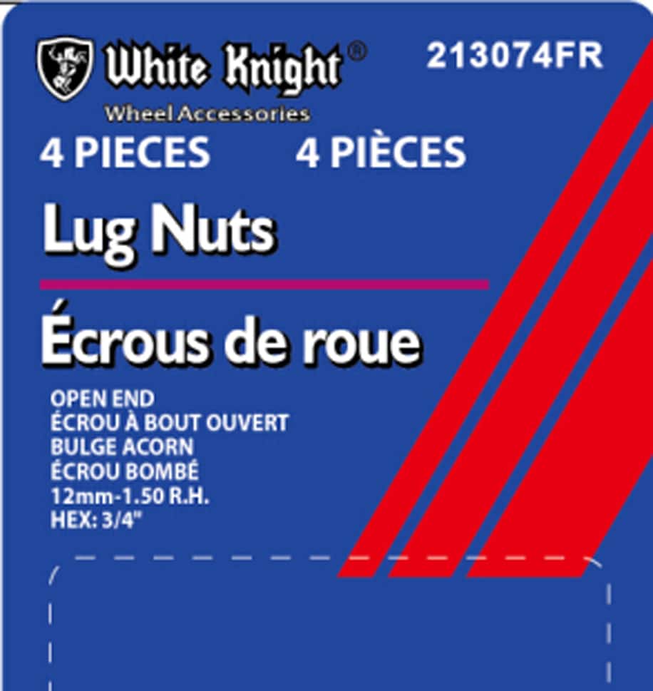 White Knight 791307-1SAM Chrome M12x1.50 Open End Bulge Acorn Lug Nut - 2