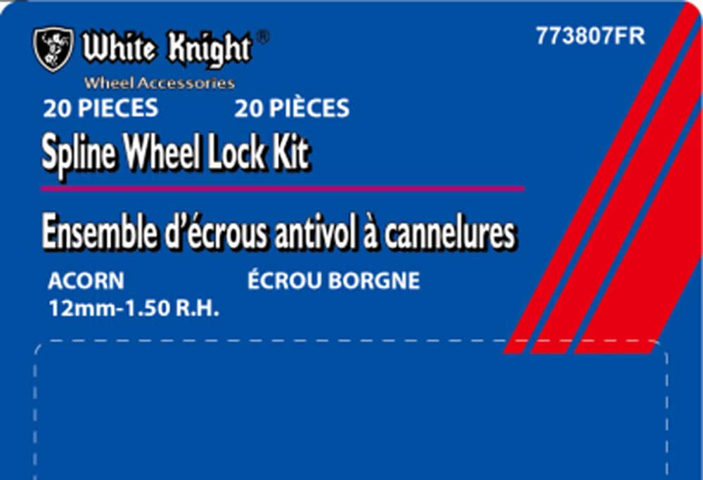 White Knight 1709D-4 Chrome Duplex Bulge Lug Nut for Chevy Dodge Chrys - 1