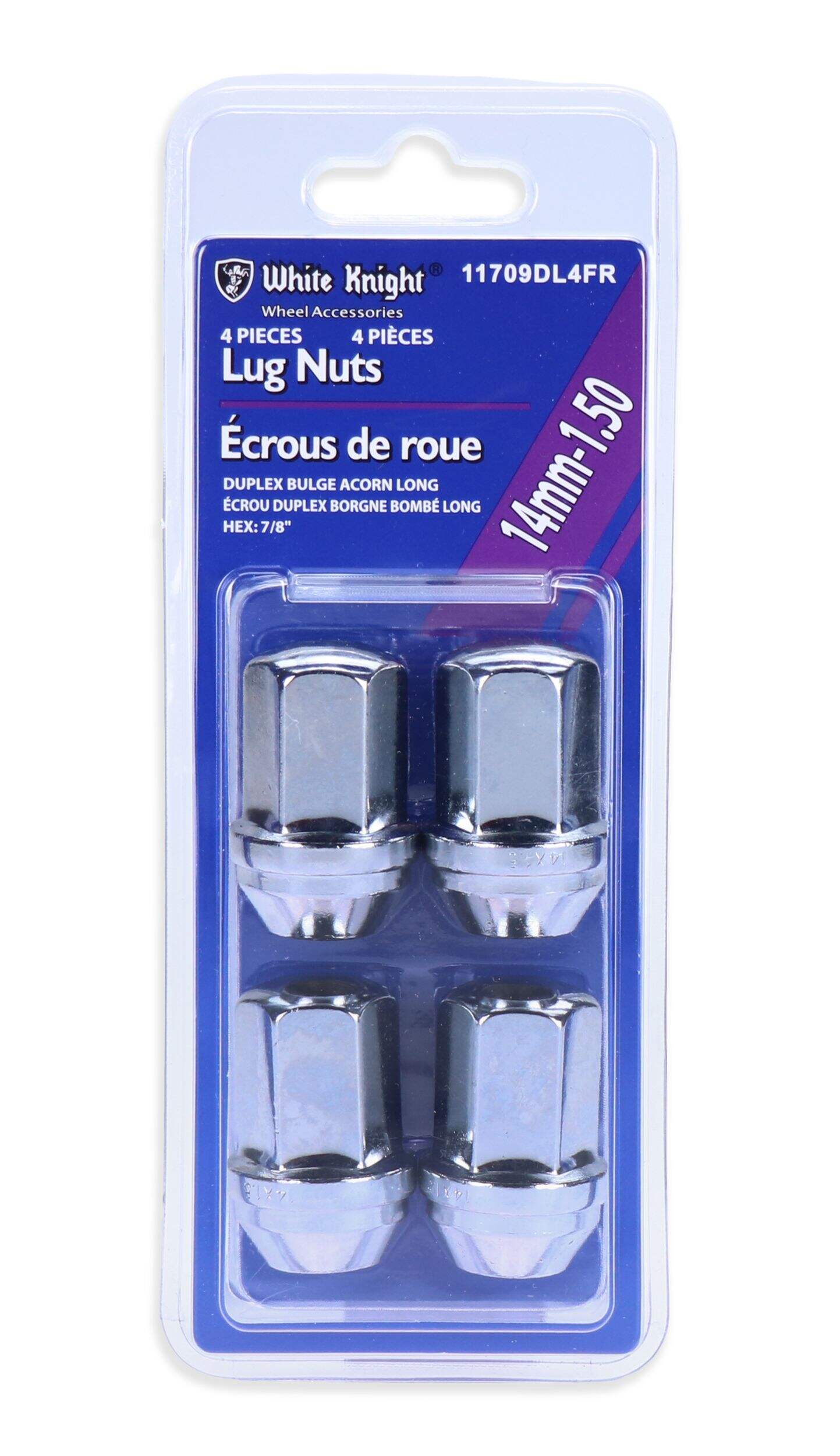 White Knight 14mmx1.5 Duplex Bulge Acorn Long Lug Nut Canadian Tire