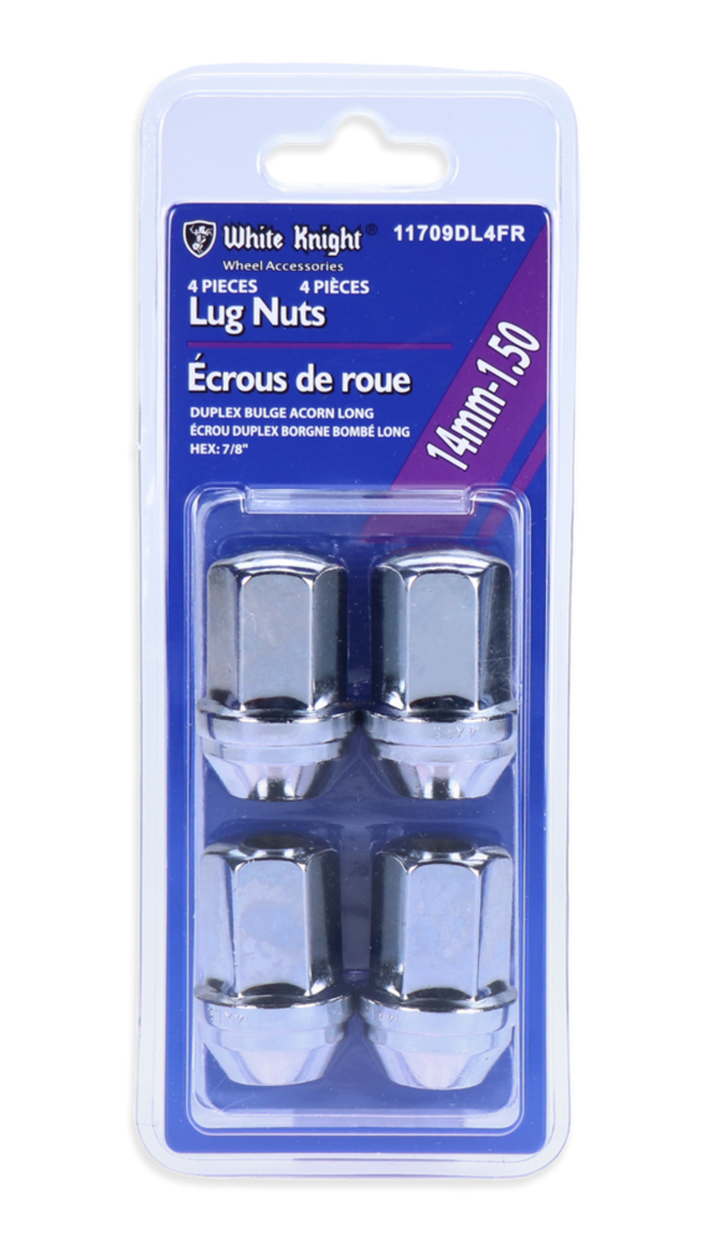 White Knight 14mmx1.5 Duplex Bulge Acorn Long Lug Nut Canadian Tire