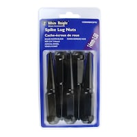 White Knight 14mm x 1.5 Spike Lug Nuts, 3/4" Hex, Black Front_Flat