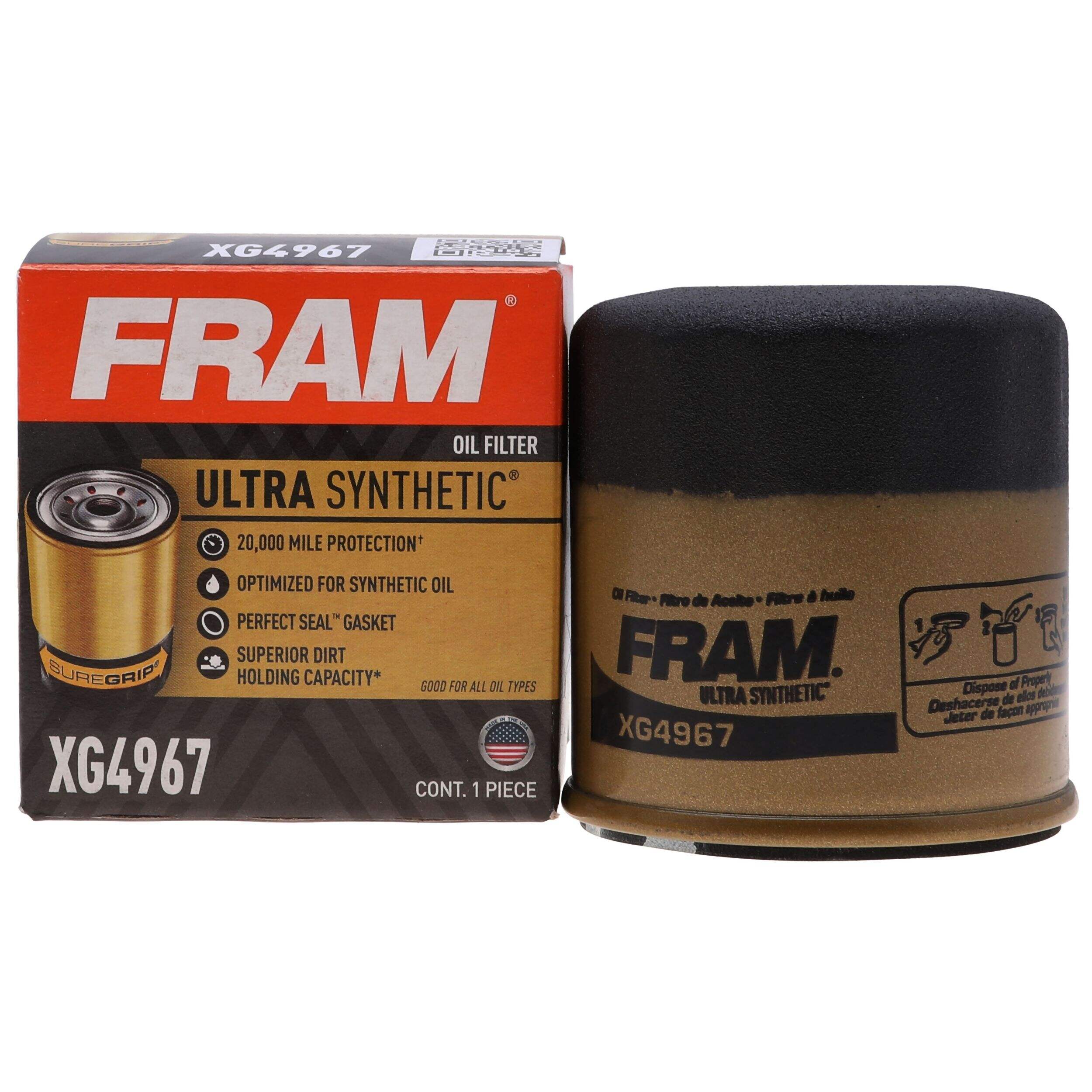FRAM XG4967 Ultra Synthetic Oil Filter Front_Elevated