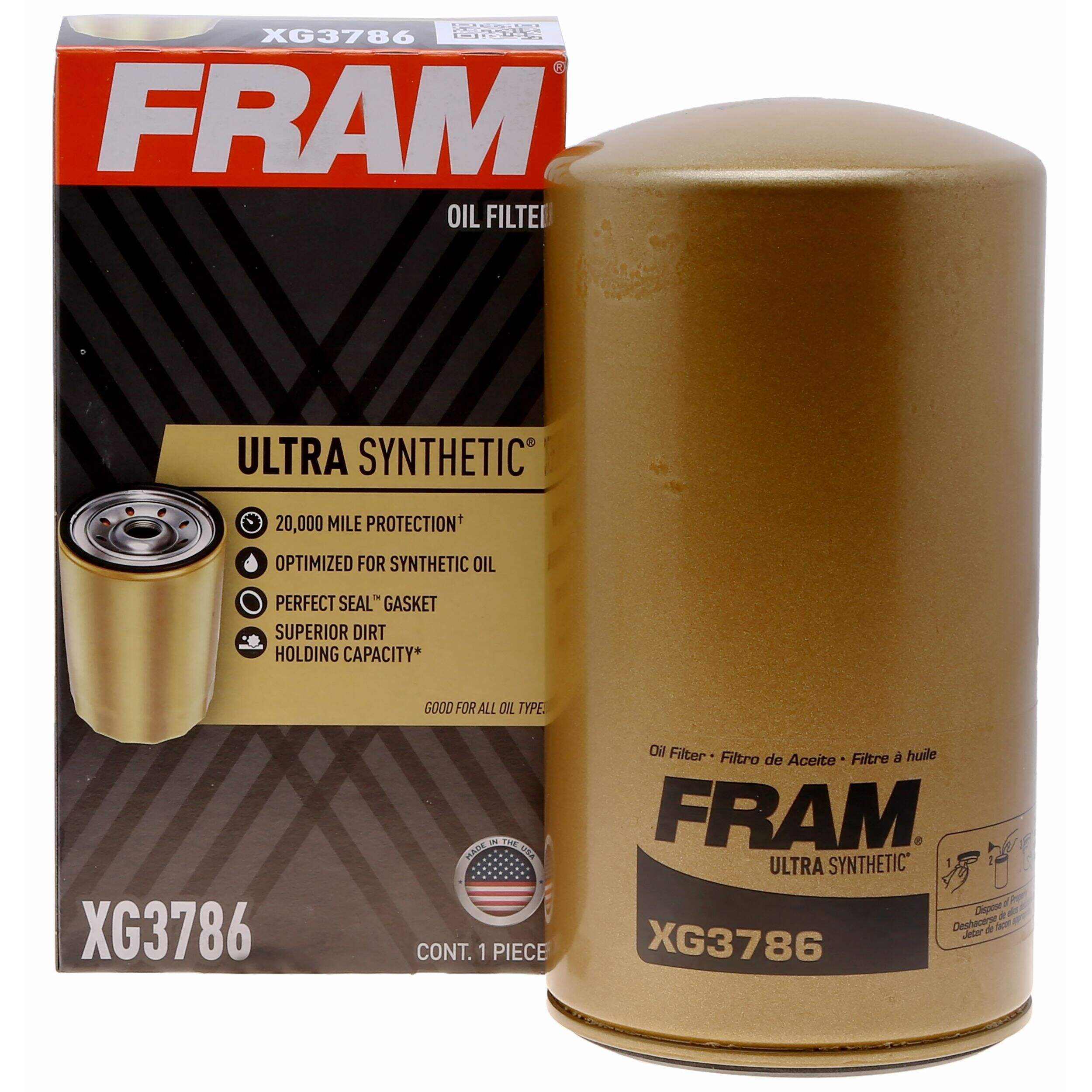 FRAM XG3786 Ultra Synthetic Oil Filter Front_Elevated