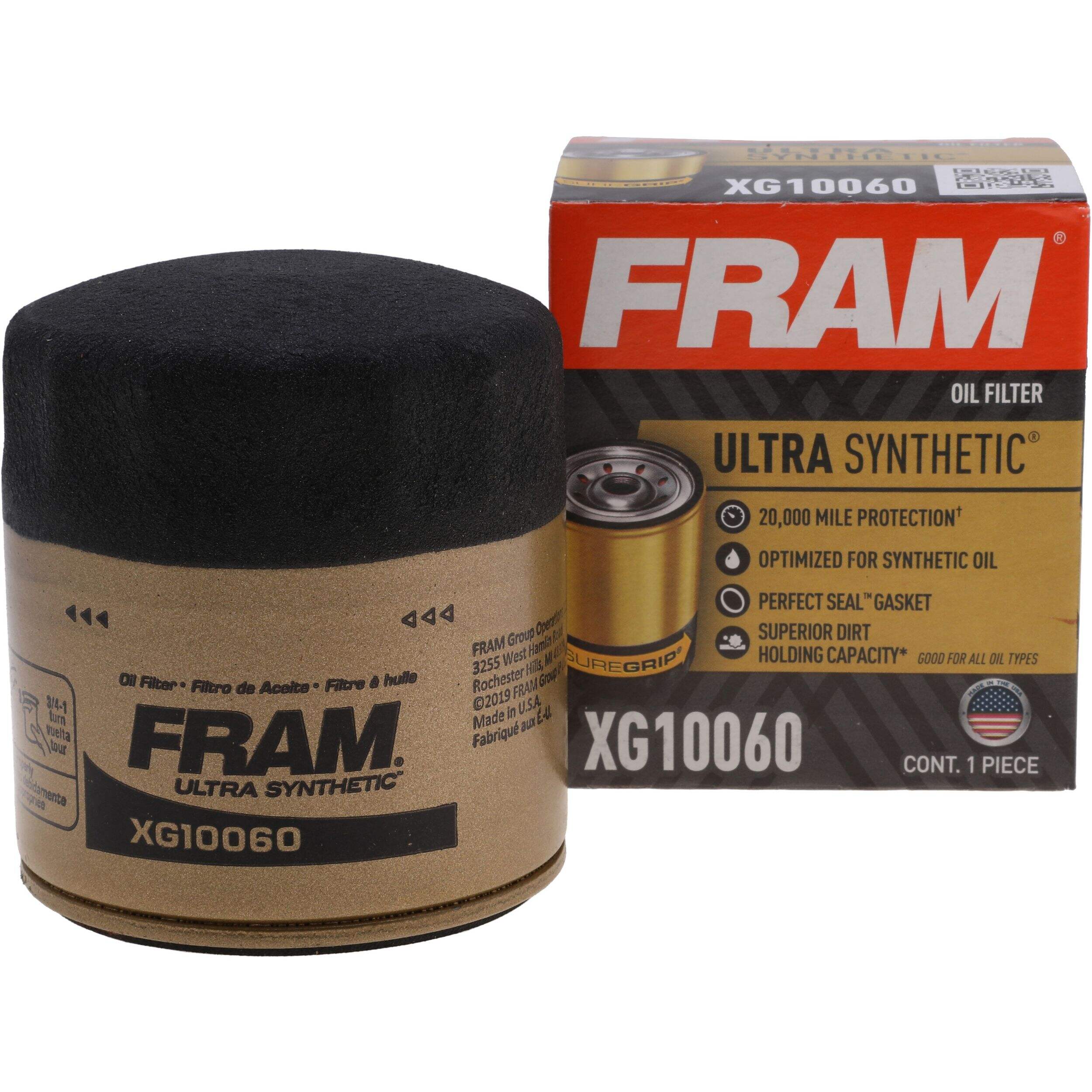 FRAM XG10060 Ultra Synthetic Oil Filter Front_Elevated