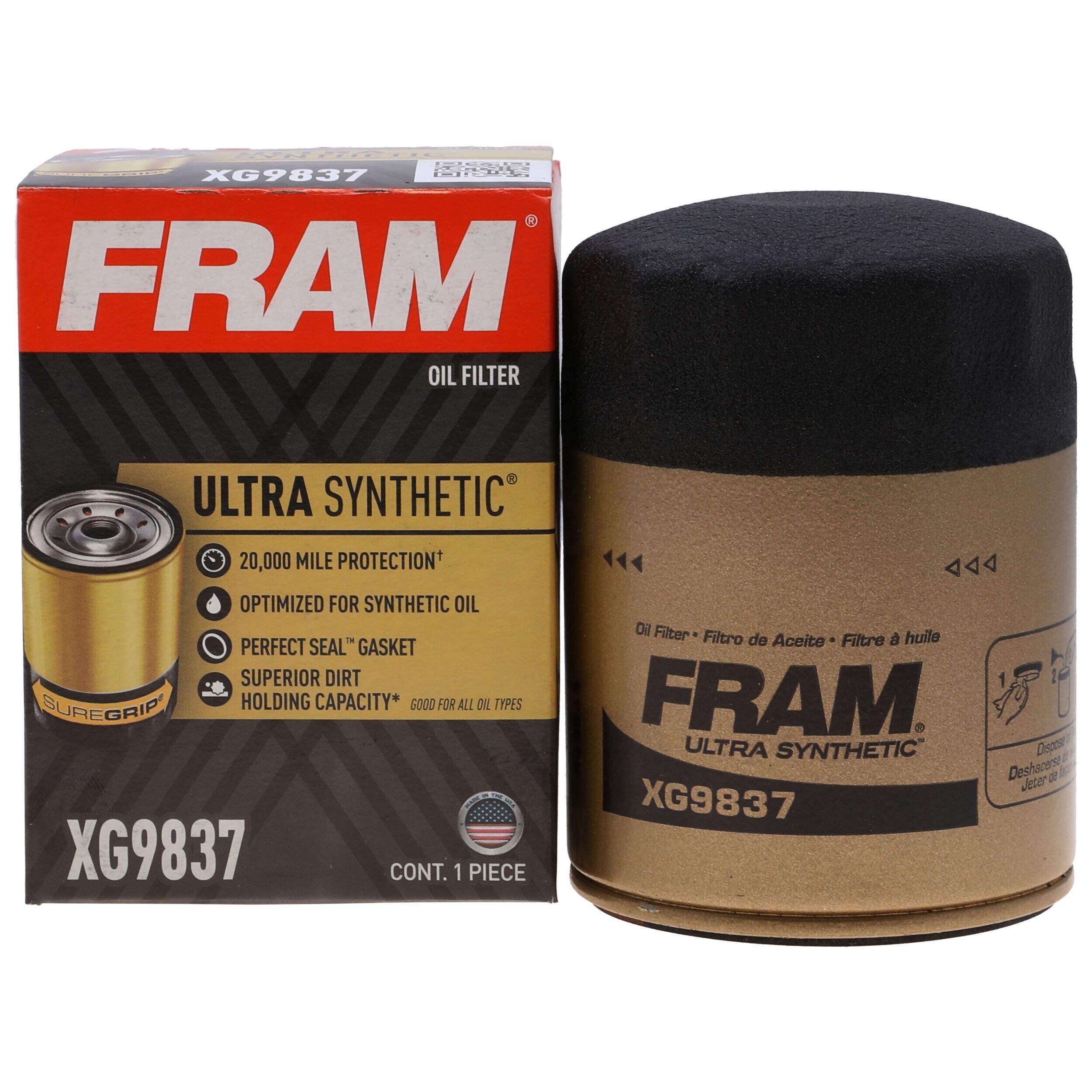 FRAM XG9837 Ultra Synthetic Oil Filter Front_Elevated
