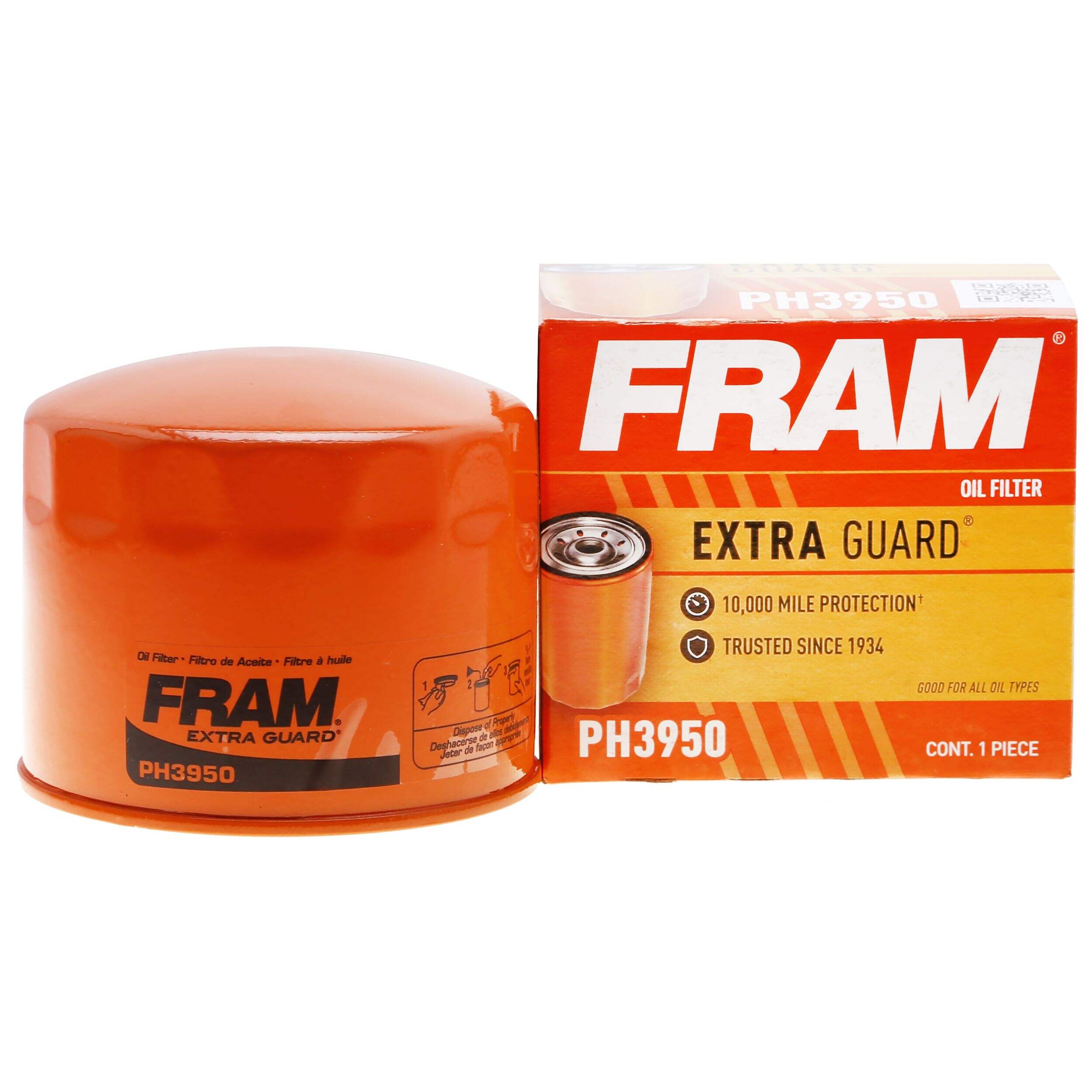 FRAM PH3950 Extra Guard Oil Filter Front_Elevated