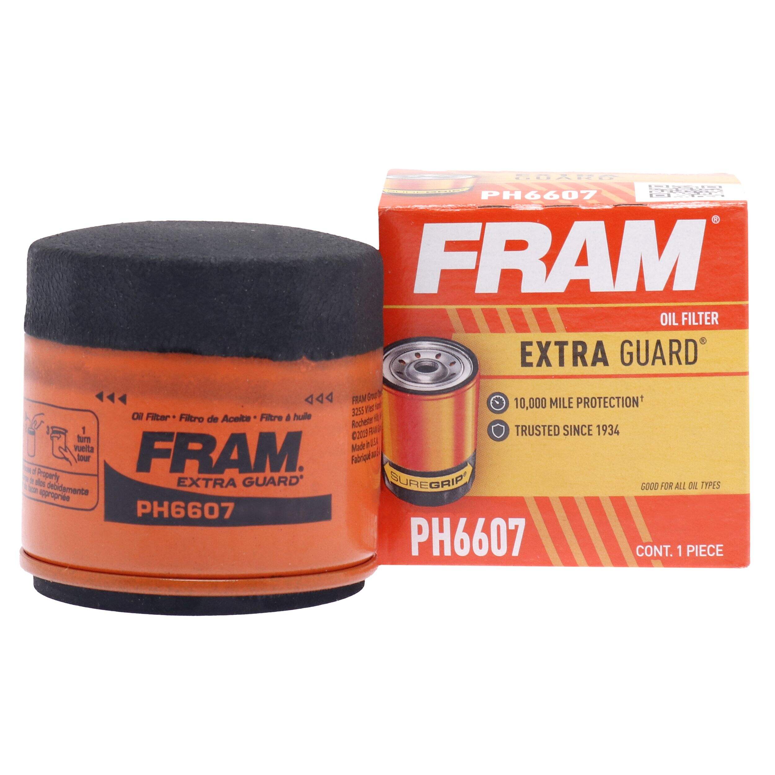 FRAM PH6607 Extra Guard Oil Filter Front_Elevated