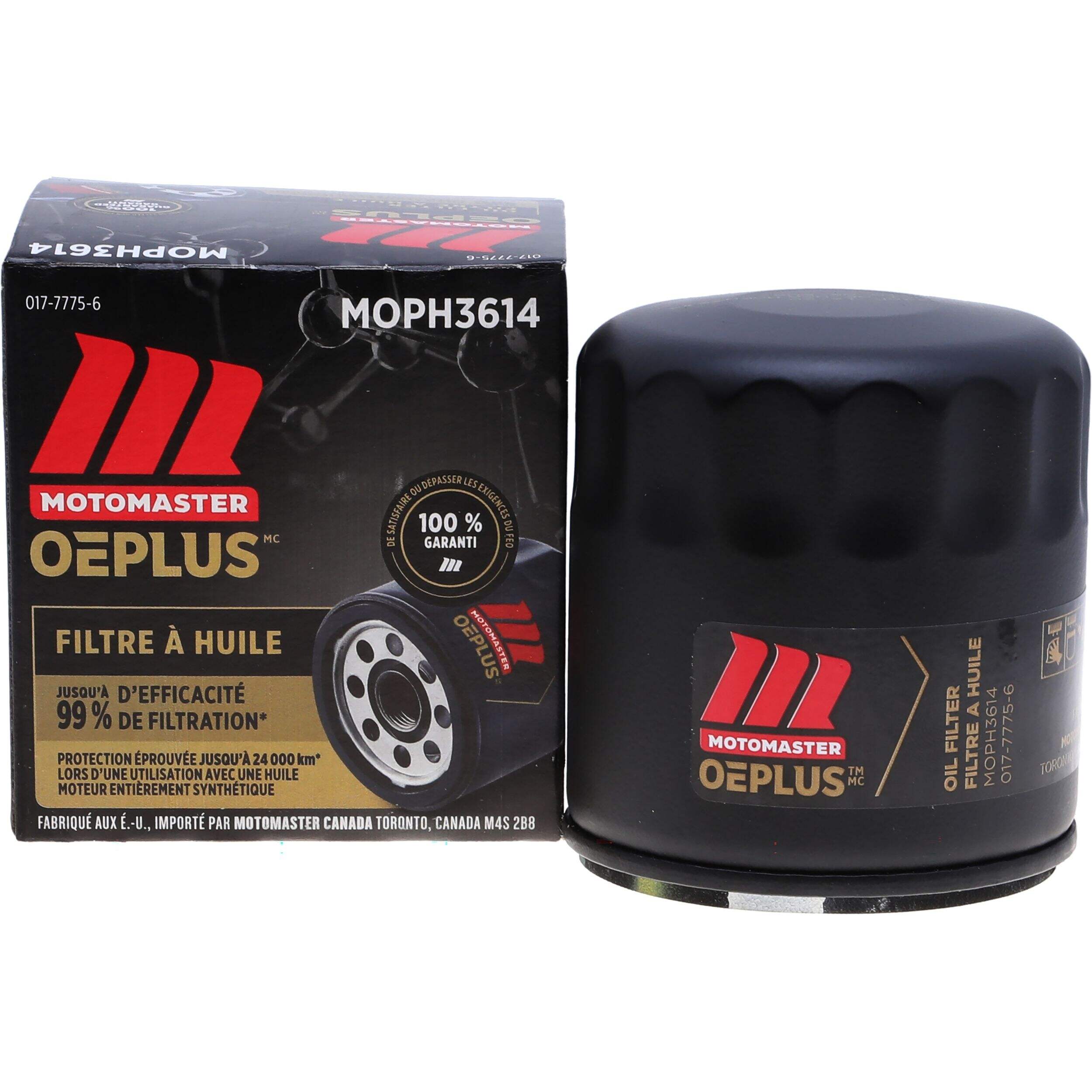 Filtre à huile MotoMaster OE Plus MOPH3614 Front_Flat