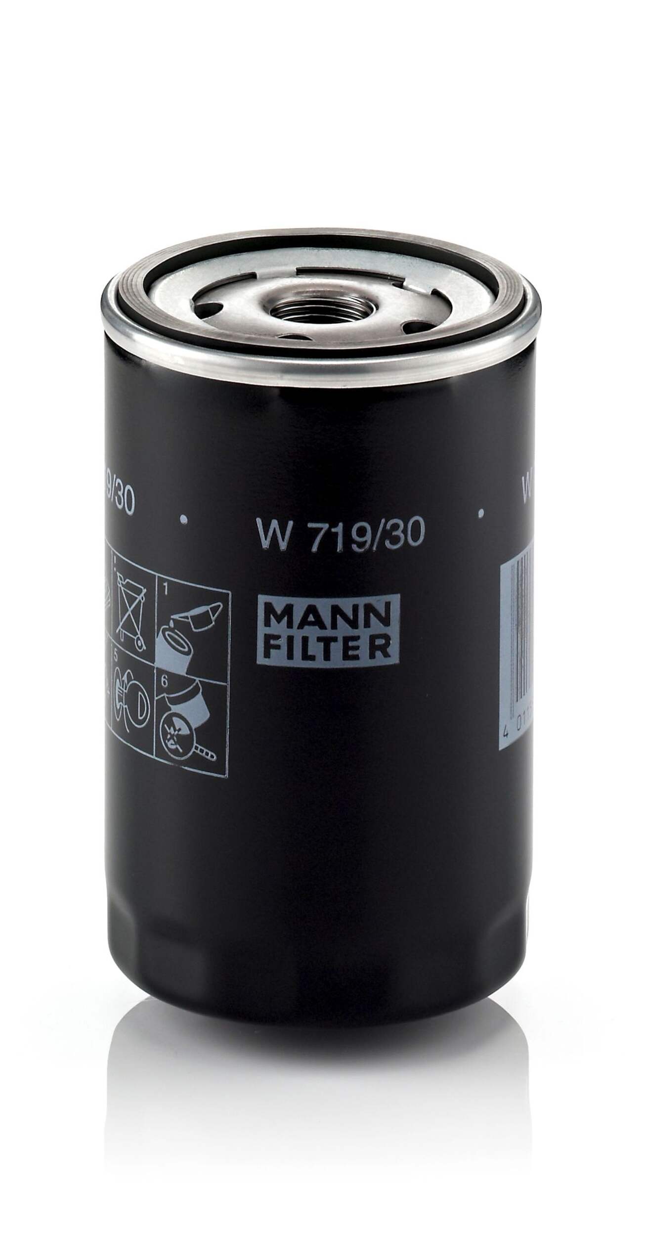 MANN-FILTER W 719/30 Spin-On Oil Filter Front_Elevated