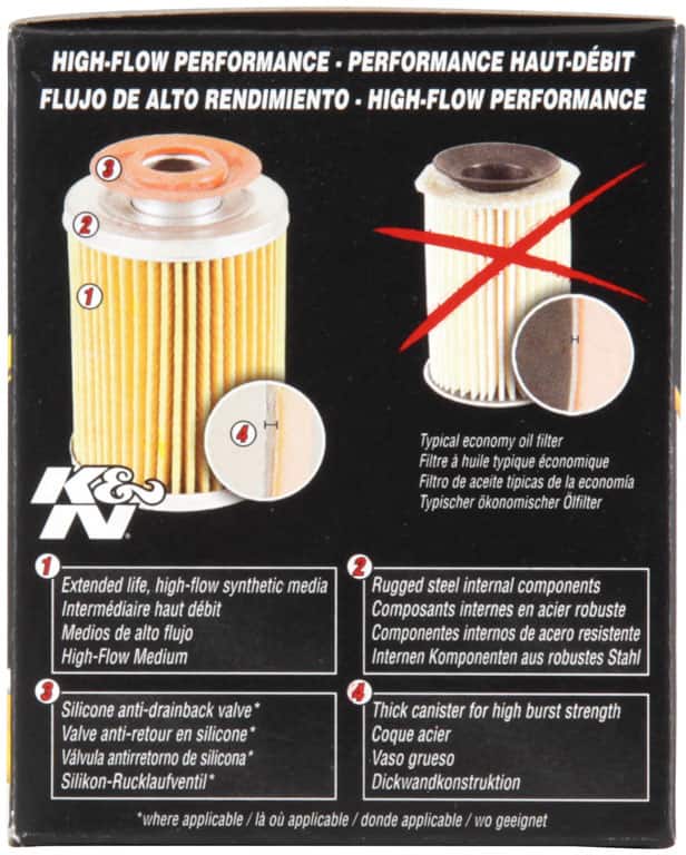 K and N Original High Flow Part K&N Performance Gold HP-1008 Oil Filter 