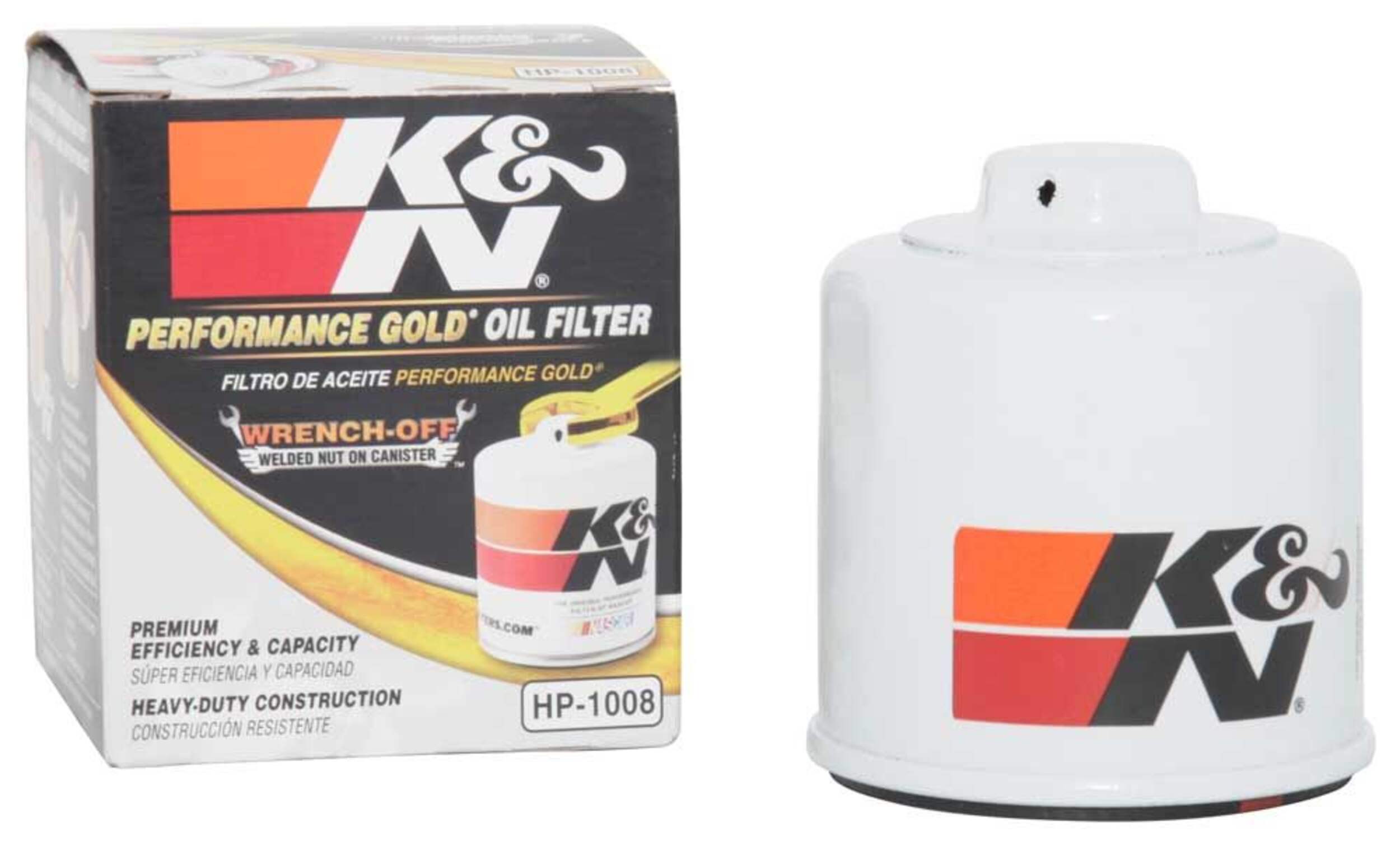 K&N HP1008 Performance Gold Oil Filter Front_Angled_Right