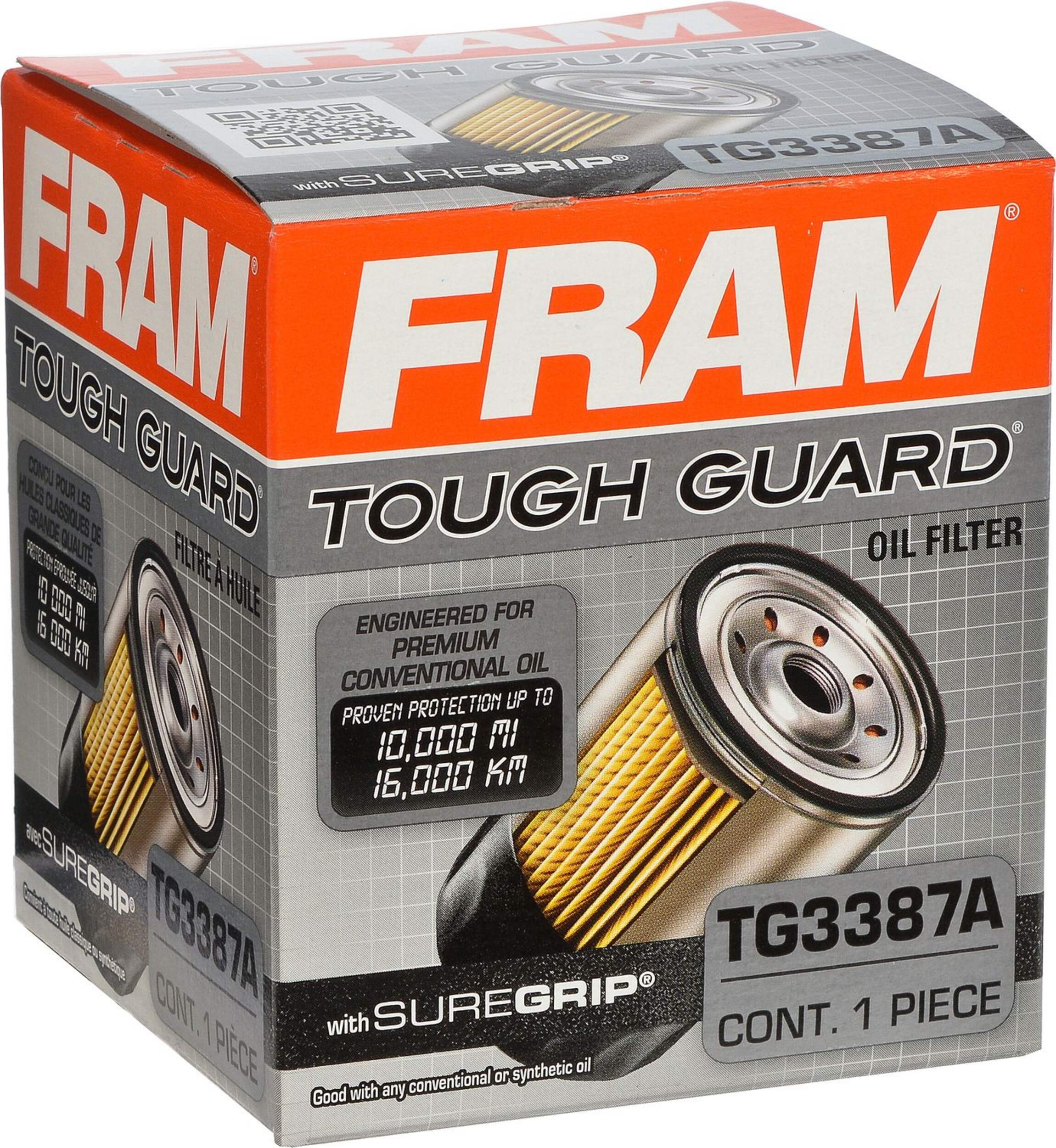 FRAM TG3387A Tough Guard Oil Filter Front_Angled_Right