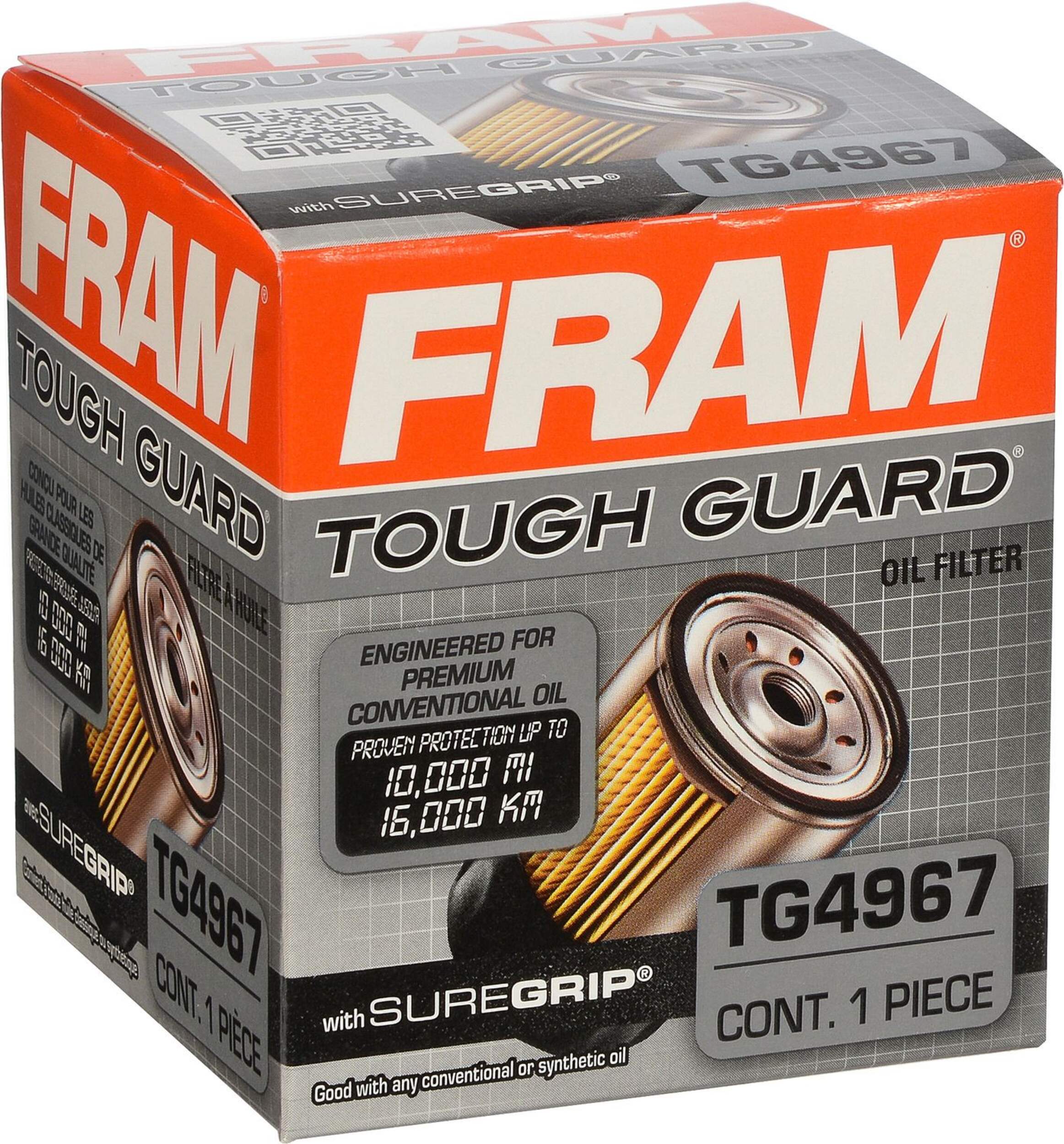 FRAM TG4967 Tough Guard Oil Filter Front_Angled_Right