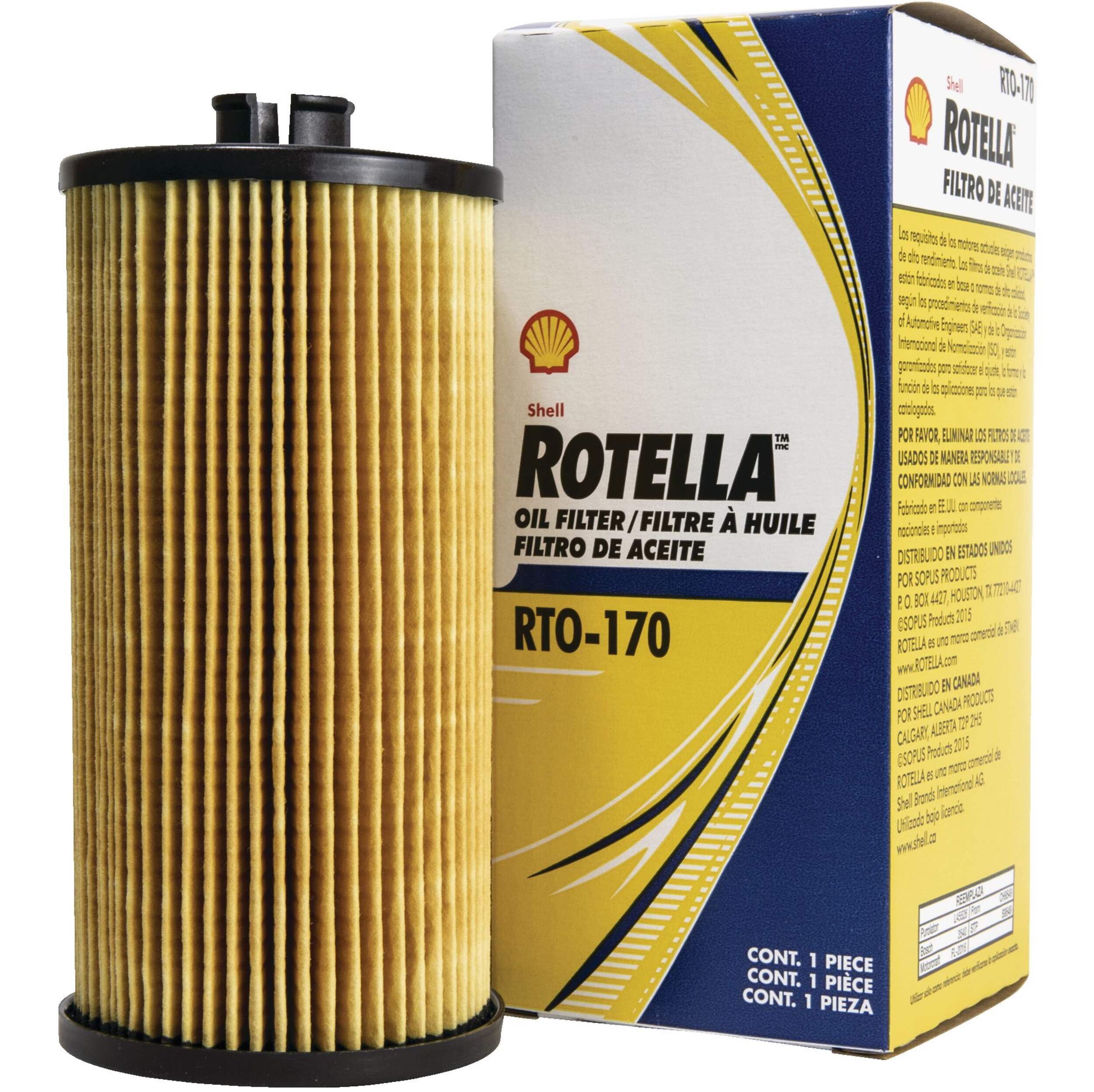 Shell Rotella RTO-45 Oil Filter Front_Angled_Left