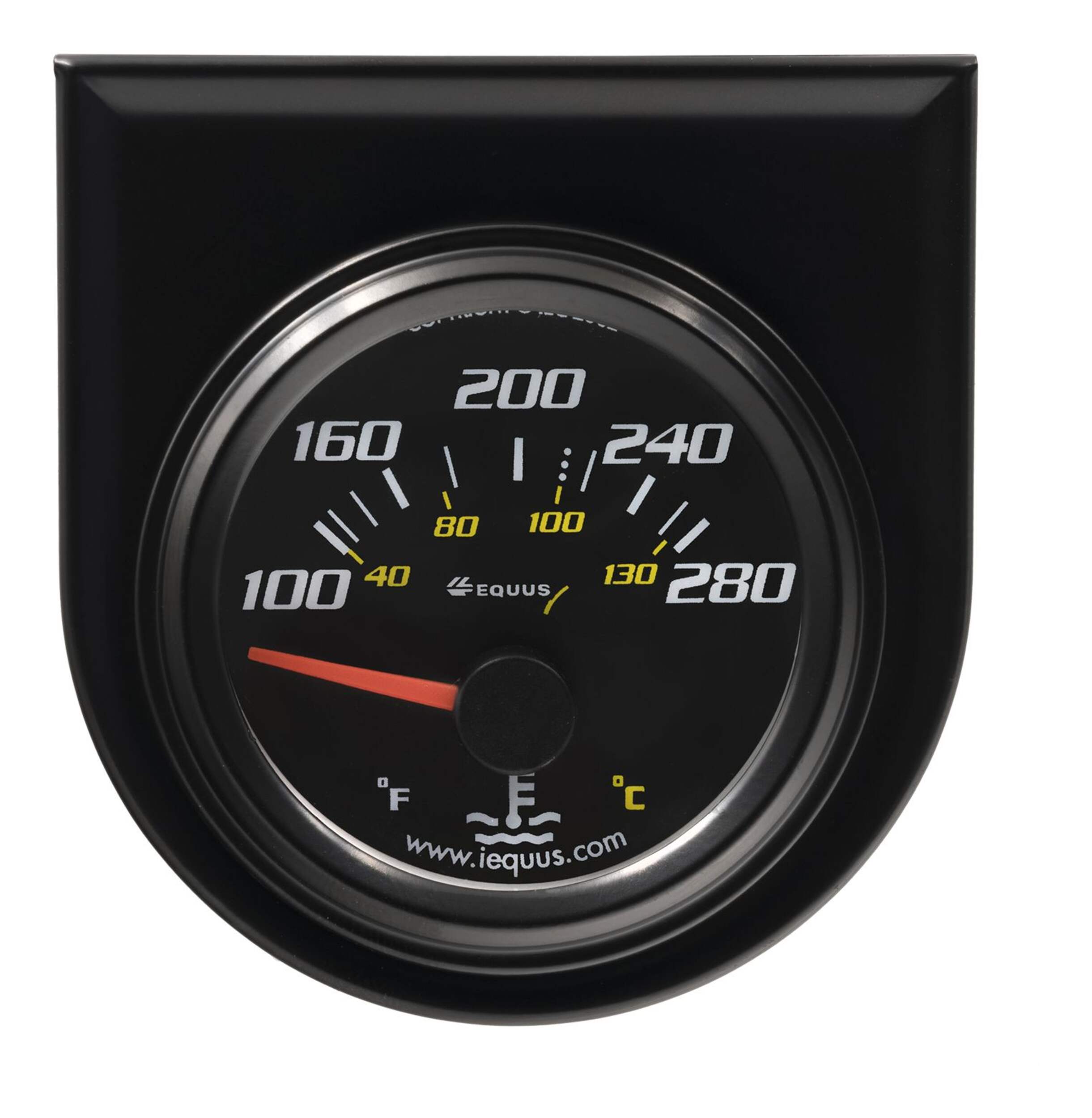 EQUUS 2-in. Electric Water Temperature Gauge, Black Front_Flat