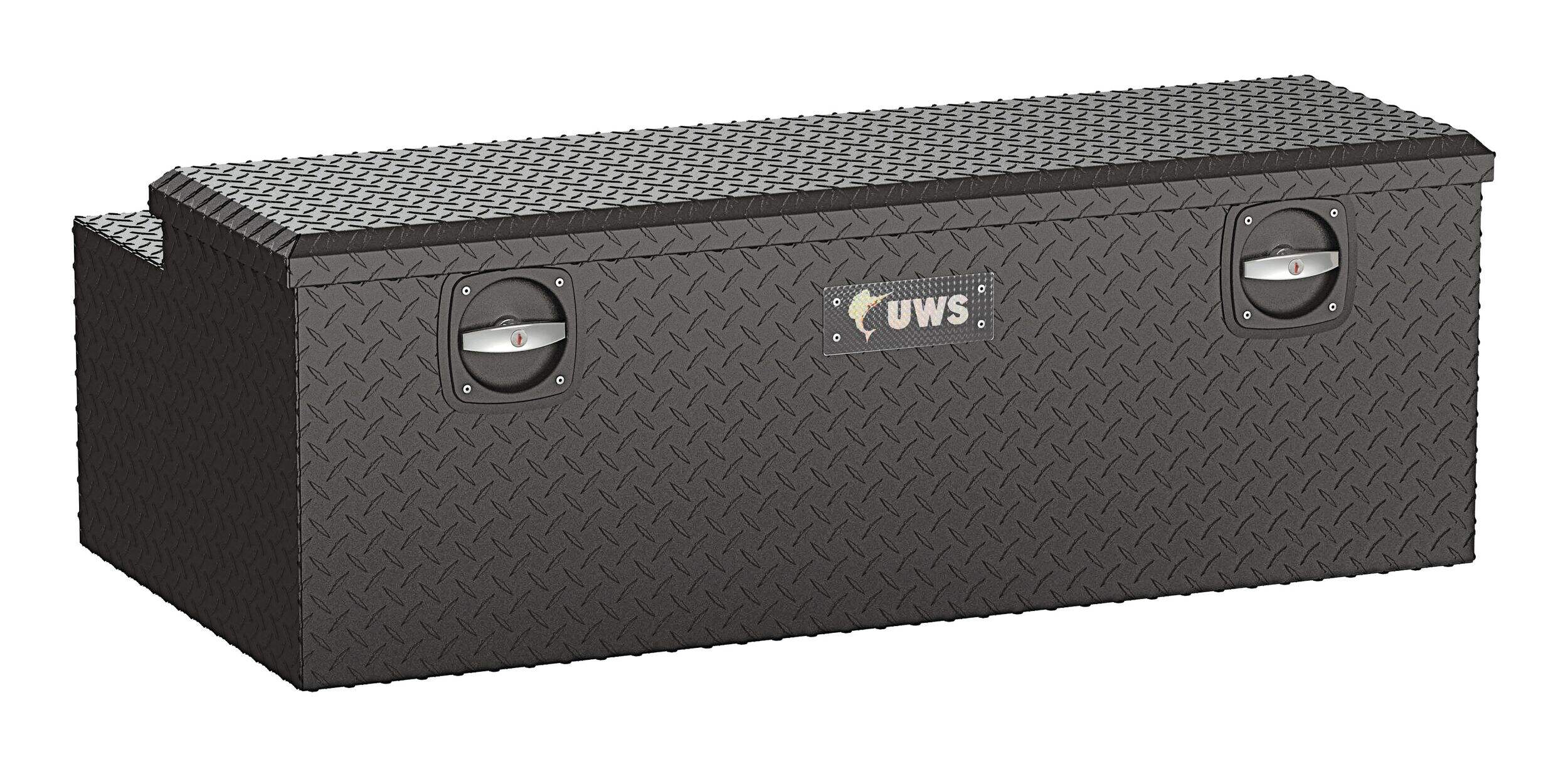 UWS SLC-48-MB Secure Lock Under-Tonneau Chest Box, Matte Black, 48-in Front_Three_Fourths_Angled_Right