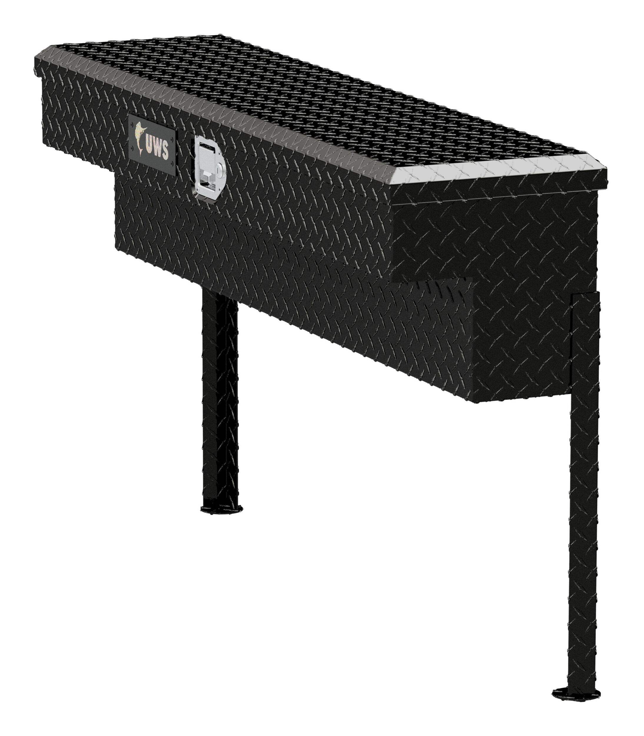 UWS TBSM-48-BLK Truck Side Tool Box, Black, 48-in Front_Angled_Left