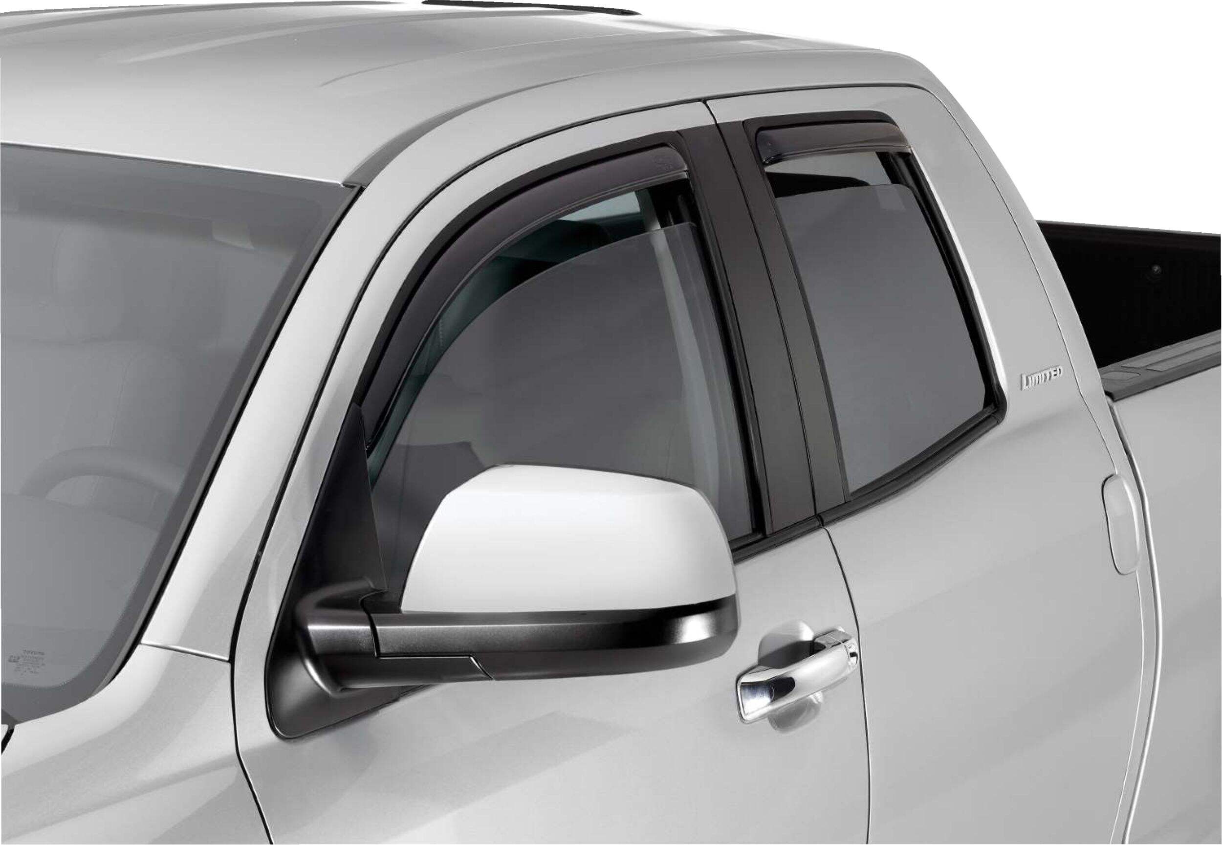 Déflecteur de fenêtre AVS Original, fumée foncée, paq. 4 Front_Angled_Right