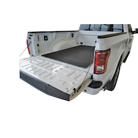 Heavy Duty Universal Rubber Truck Mat, 4-ft x 6-ft (1.2 x 1.8 m), Black Front_Three_Fourths_Angled_Left