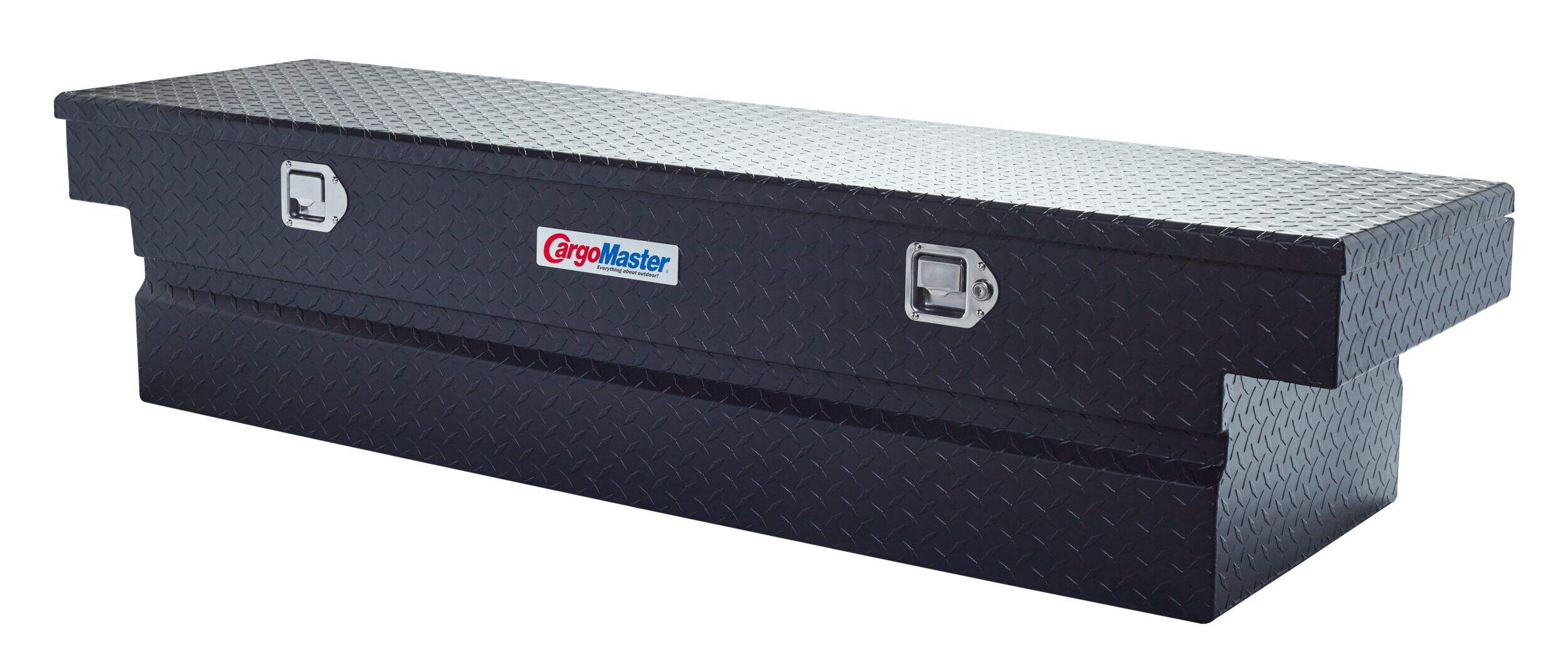 CargoMaster Full Size Cross-Over Truck Box, Black Front_Three_Fourths_Angled_Left