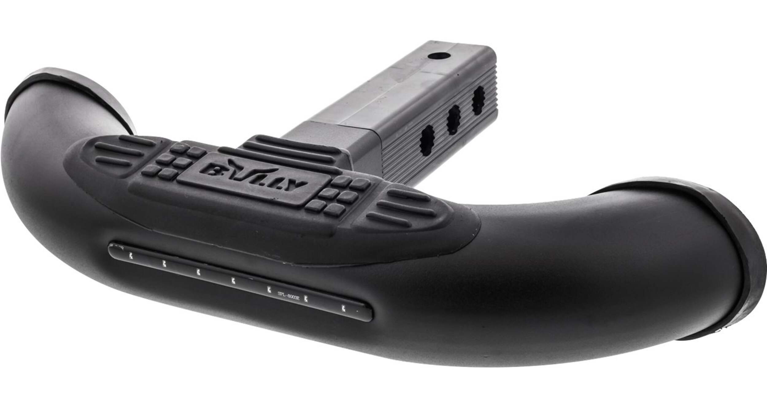 Stallion Black LED Hitch Step Front_Angled_Left