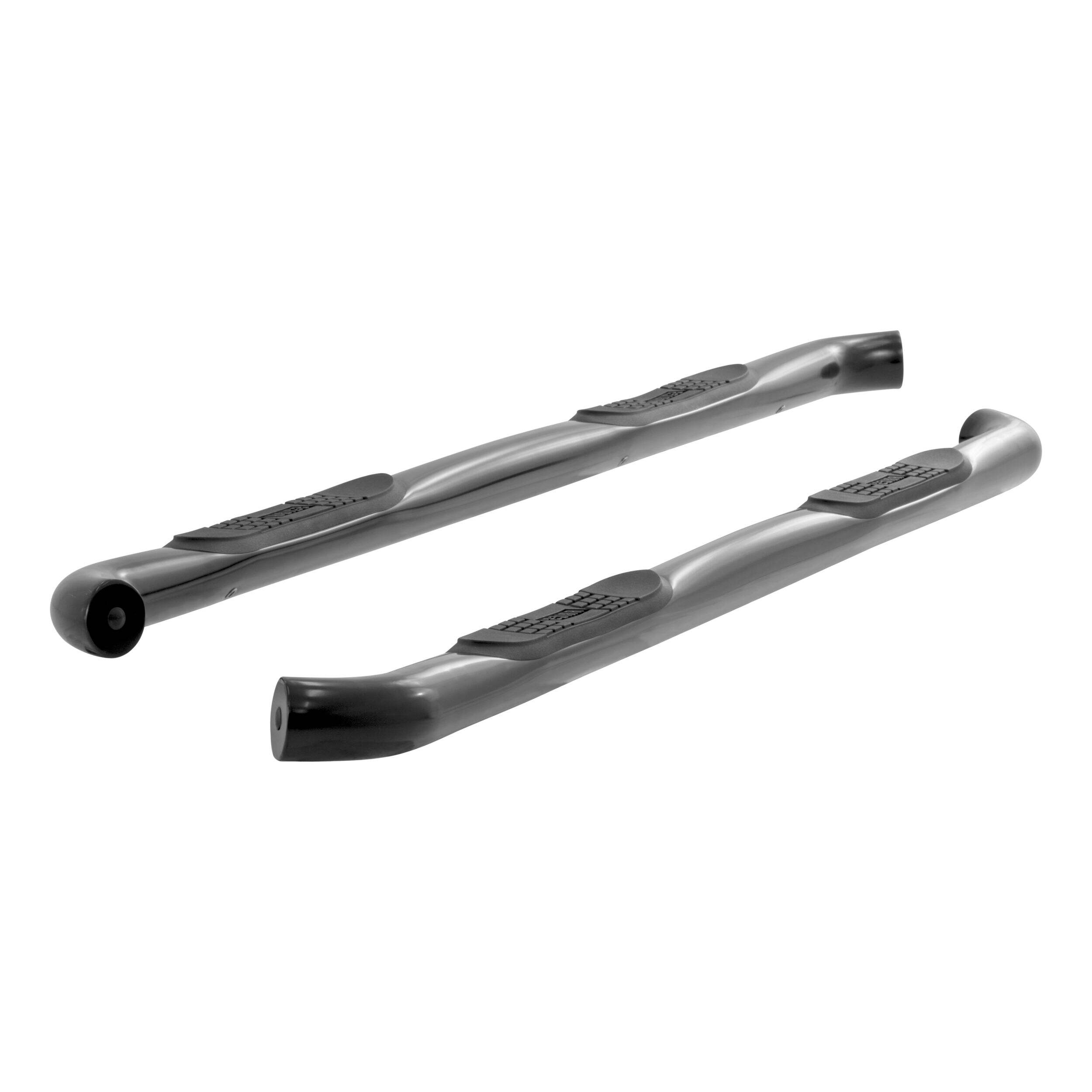 ARIES Round Semi-Gloss Stainless Steel Truck Side Bars, 3-in, Black Composite_or_Mixed