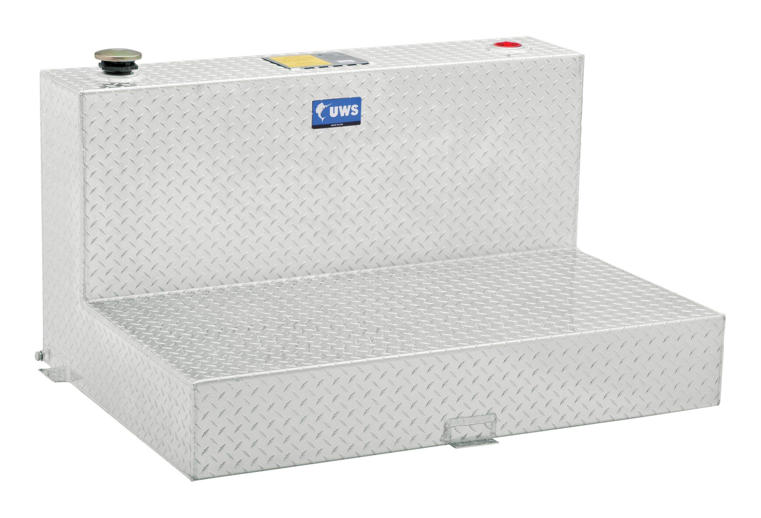 UWS TT-85-L-T-P L-Shape Bright Aluminum Transfer Tank, 85-Gallon Front_Angled_Right