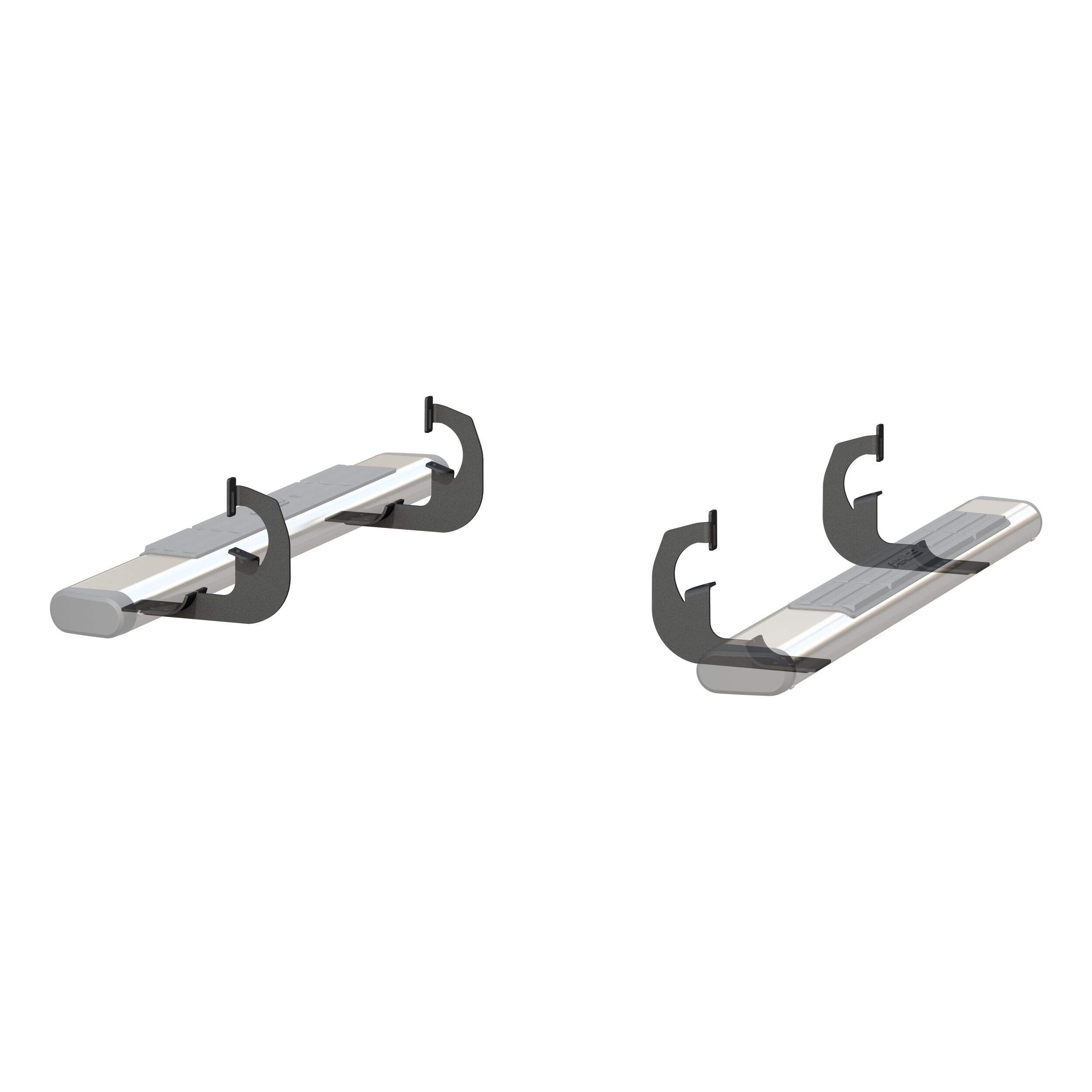 ARIES Mounting Brackets for Oval Truck Side Bars, 6-in, Black Front_Angled_Left