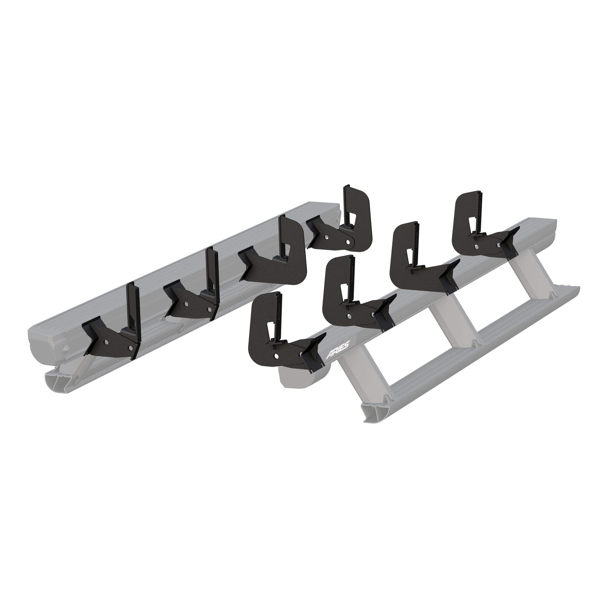 ARIES Mounting Brackets for ActionTrac Running Boards, Black Front_Angled_Left