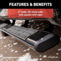 ARIES B2885 Aluminum Oval Side Bars, No Brackets, 6 x 85-in, Black CloseUp