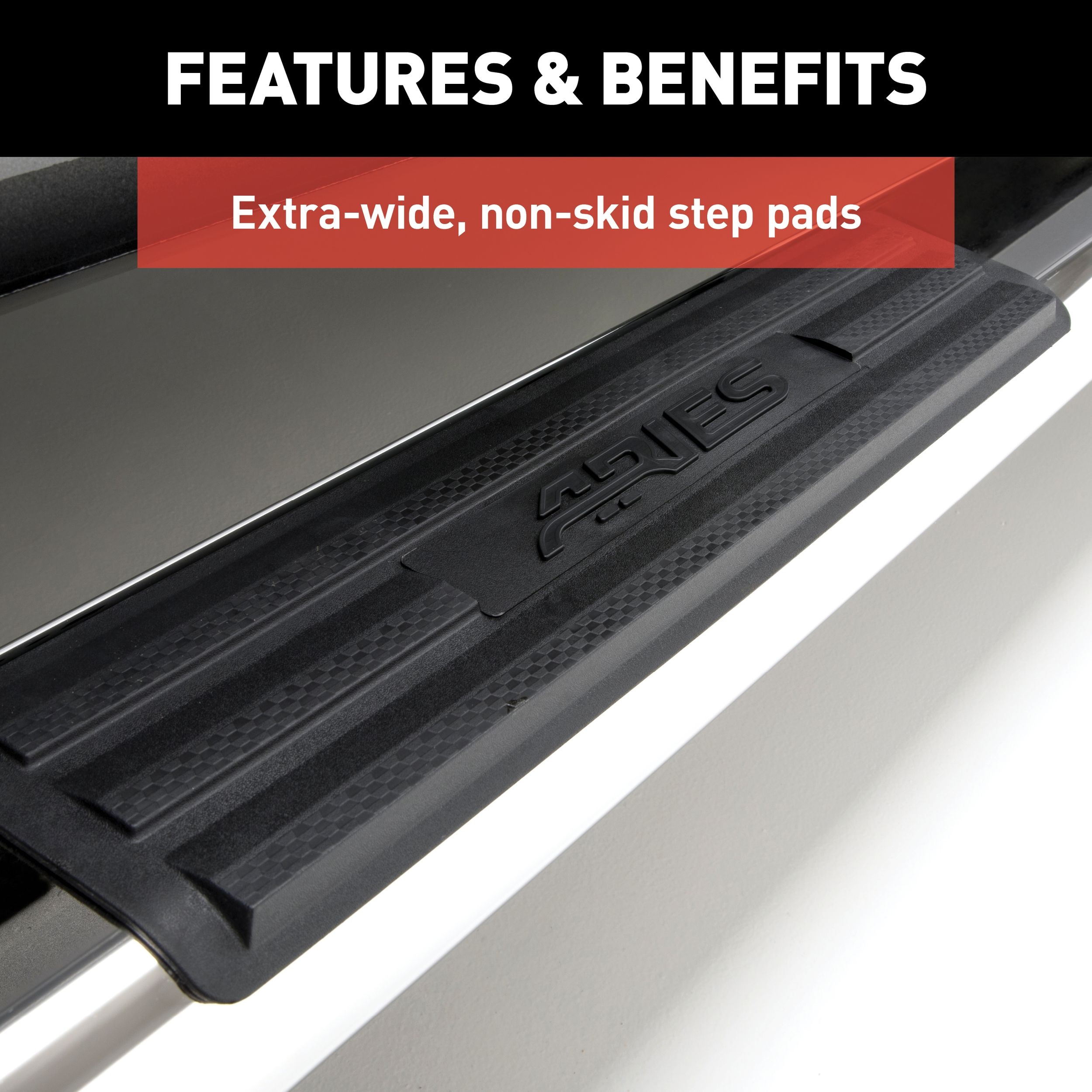 6" X 53" Black Aluminum Oval Side Bars (No Brackets) B2853