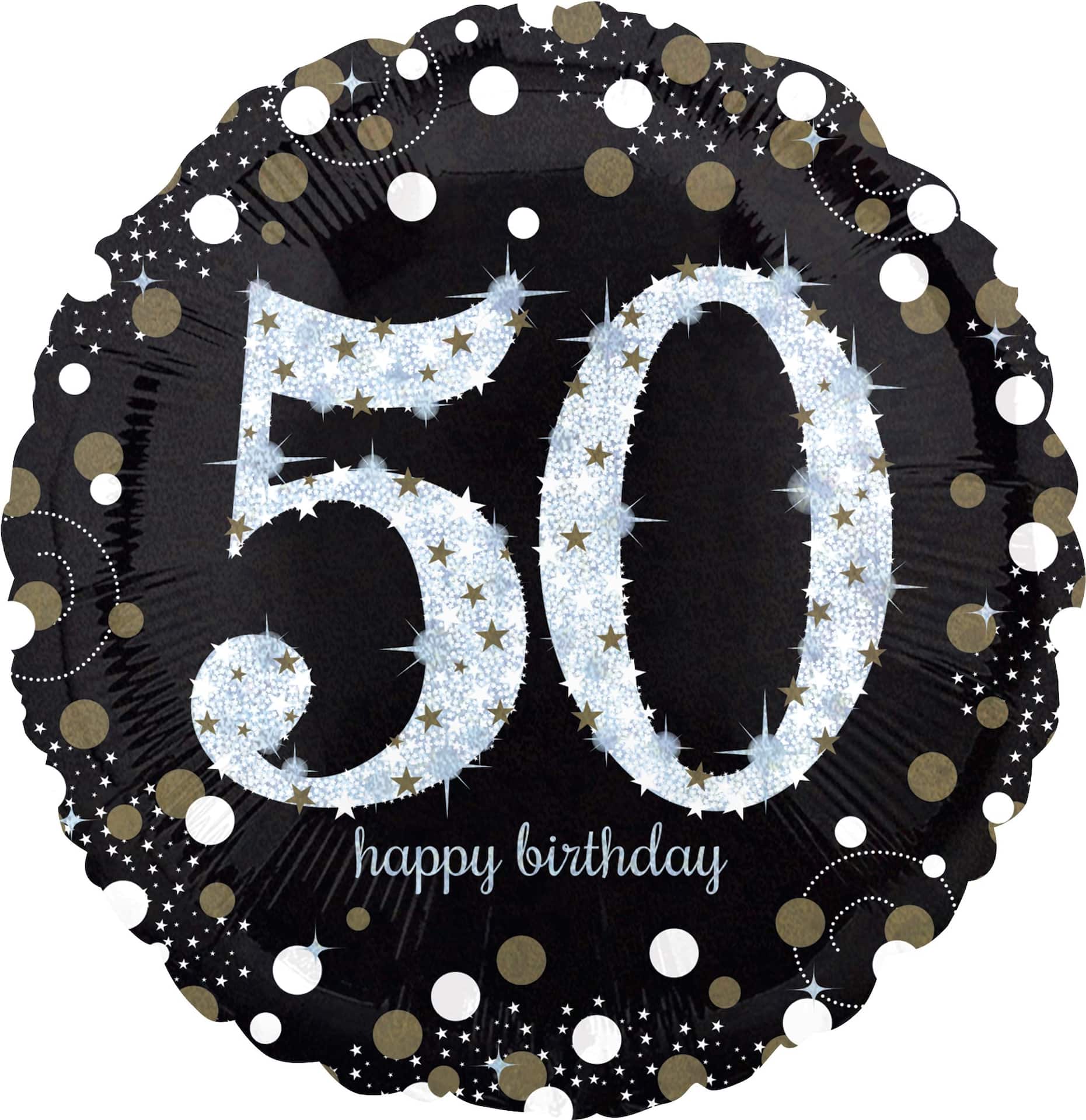 Deluxe 50th Birthday Foil & Latex Balloon Bouquet, 17pc - Sparkling  Celebration