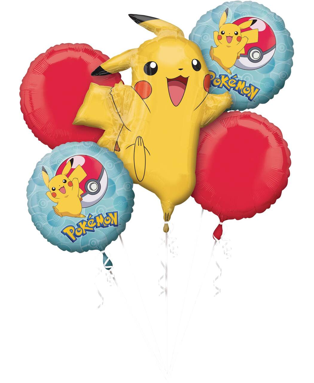 Bouquet de ballons Pokemon Pikachu Happy Birthday (rempli d'hélium