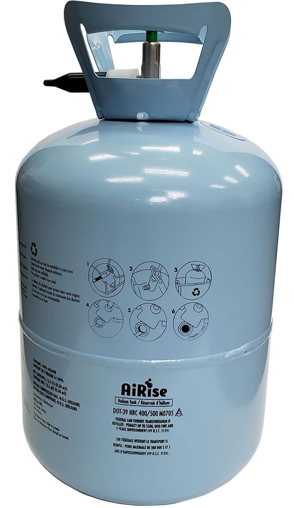 AiRise Large Portable Helium Tank, Blue, for Birthday/New Year's
